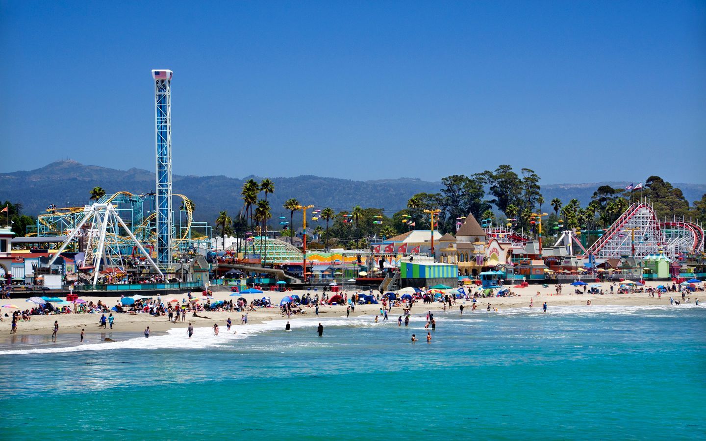 Lungomare Santa Cruz con luna park, 1440x900 720p, Laptop