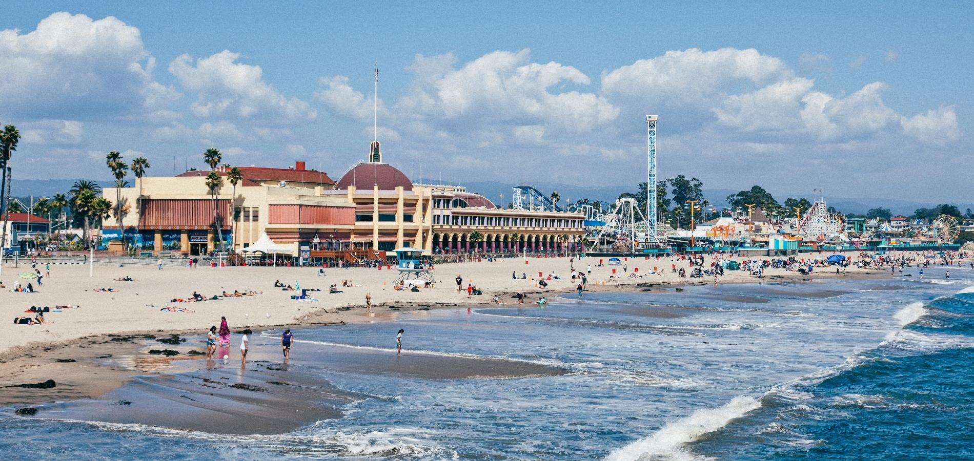 Santa Cruz Beach Boardwalk, spiaggia oceano, 1900x900 900p, Laptop
