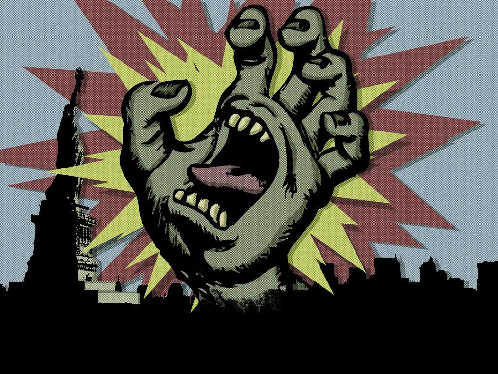Santa Cruz Screaming Hand skyline, 1024x768 HD, iMac