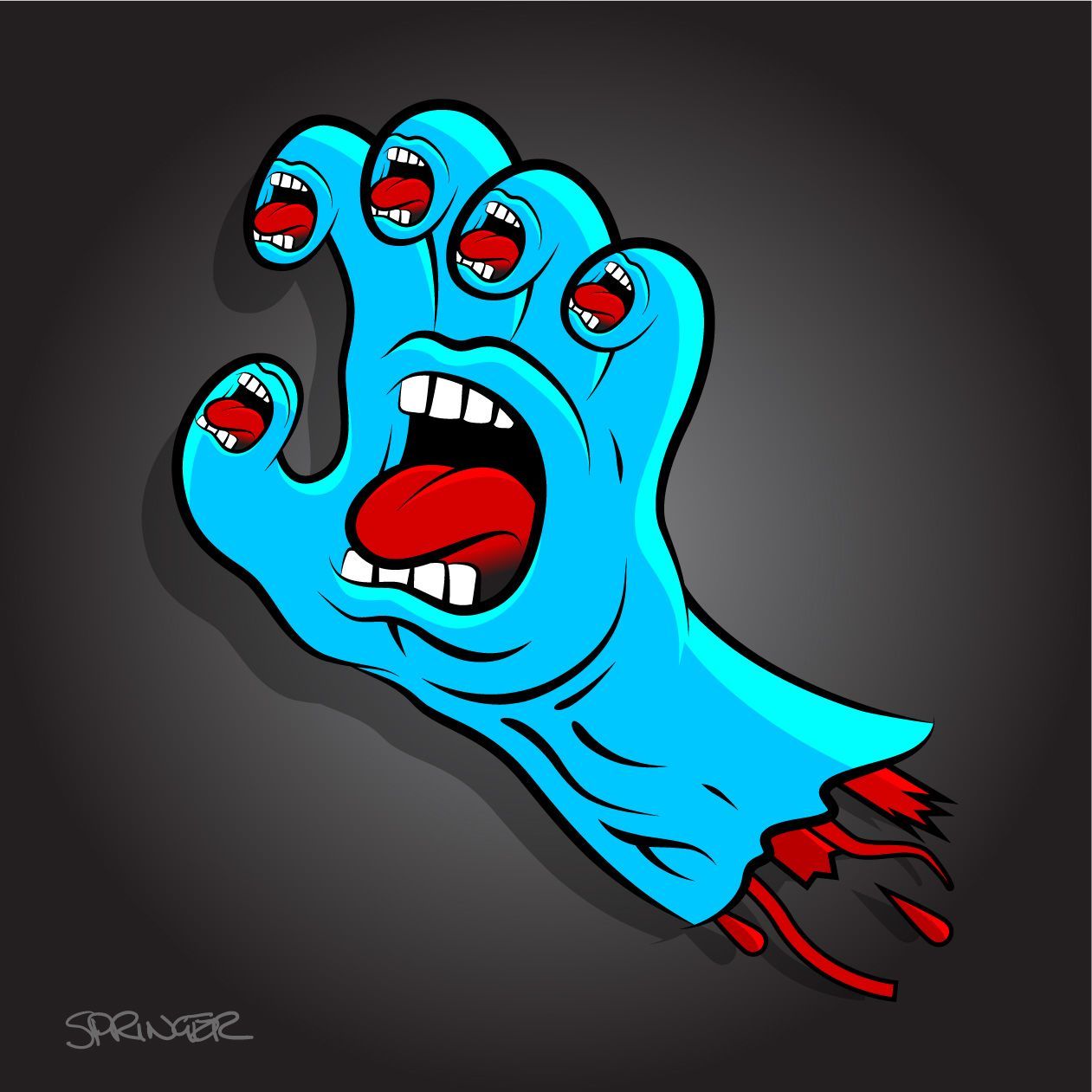 Santa Cruz Screaming Hand blu, 1261x1261 HD, Desktop