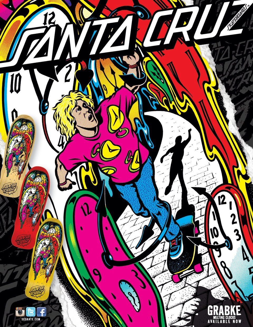 Skater Santa Cruz orologio colorato, 960x1243 Full HD Verticale, Smartphone