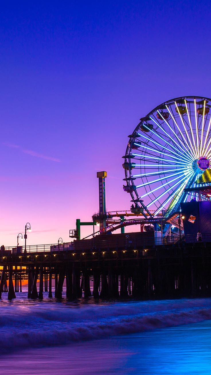 Ruota panoramica Santa Monica Pier, Route 66, 736x1308 Full HD Verticale, iPhone