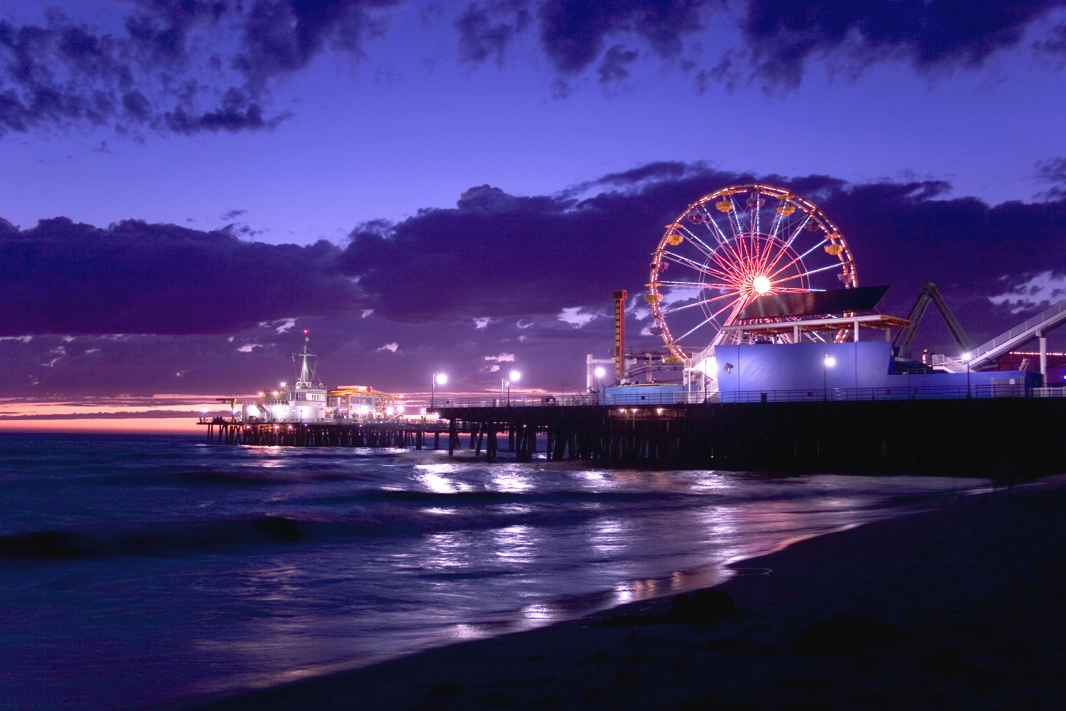 Santa Monica Pier notturno, 3504x2336 2K+, Desktop