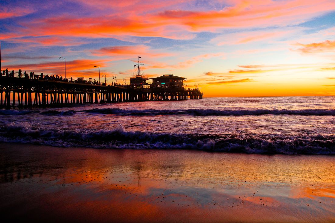 Molo Santa Monica al tramonto, 1100x733 HD, Desktop