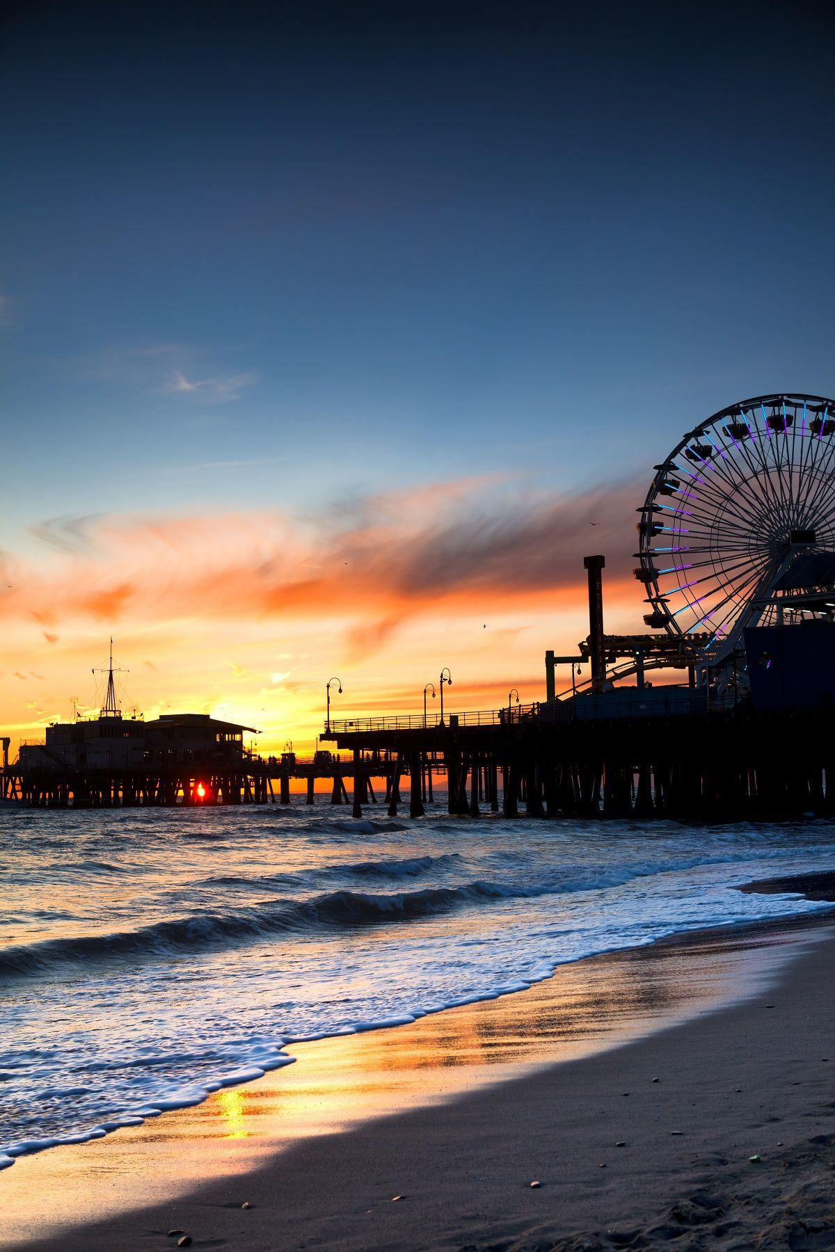 Molo Santa Monica al tramonto, 1200x1800 Verticale, Telefono