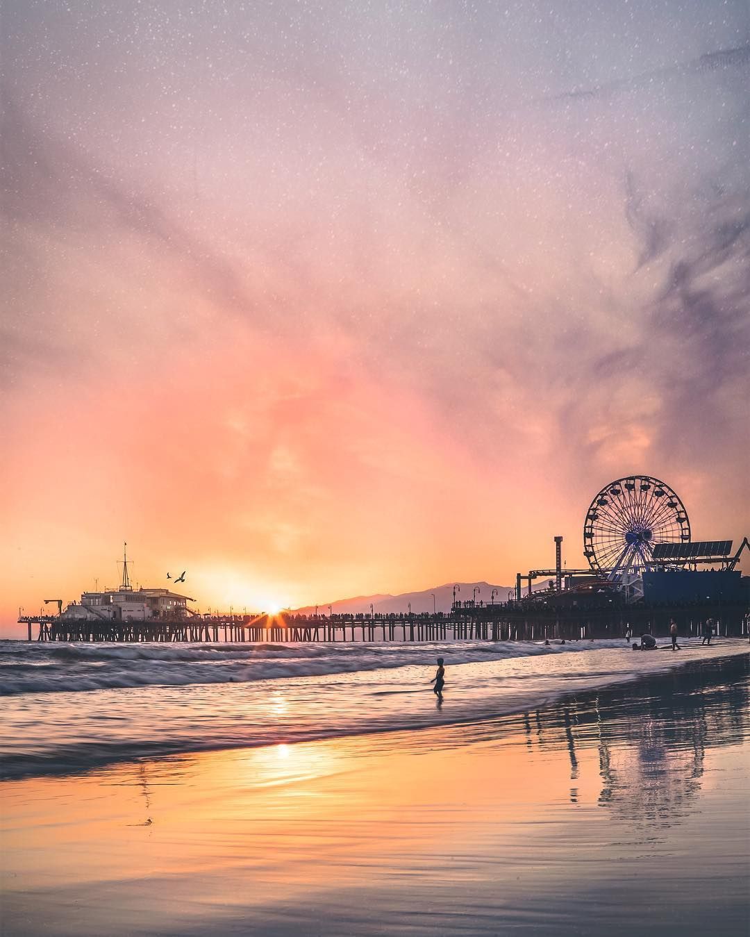 Molo Santa Monica al tramonto, 1080x1349 Full HD Verticale, Smartphone