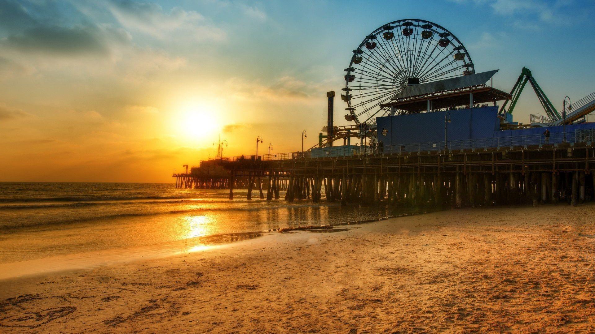 Molo Santa Monica tramonto, 1920x1080 1080p, PC