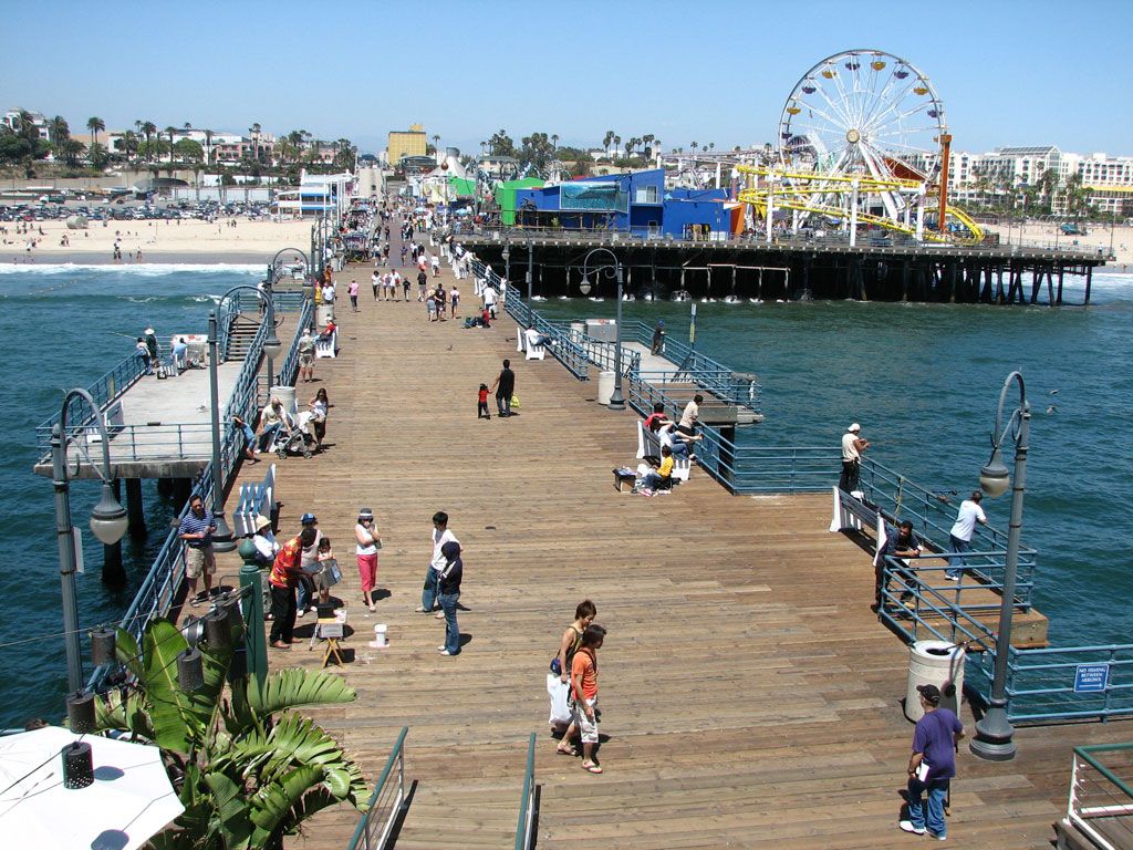 Spiaggia Santa Monica parcheggio palme, 1536x1024 HD, Desktop
