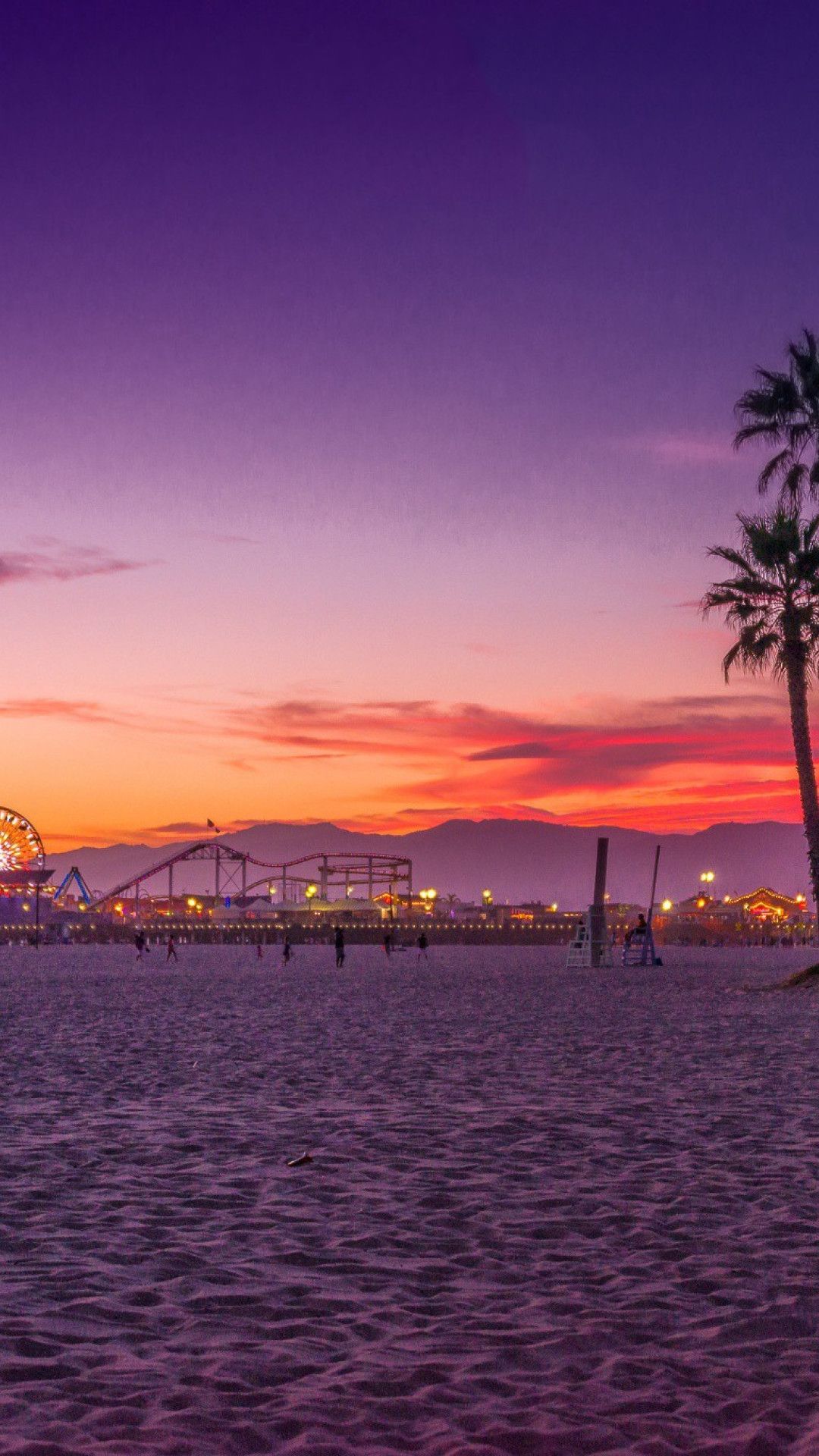 Molo Santa Monica al tramonto, 1080x1920 Full HD Verticale, Smartphone