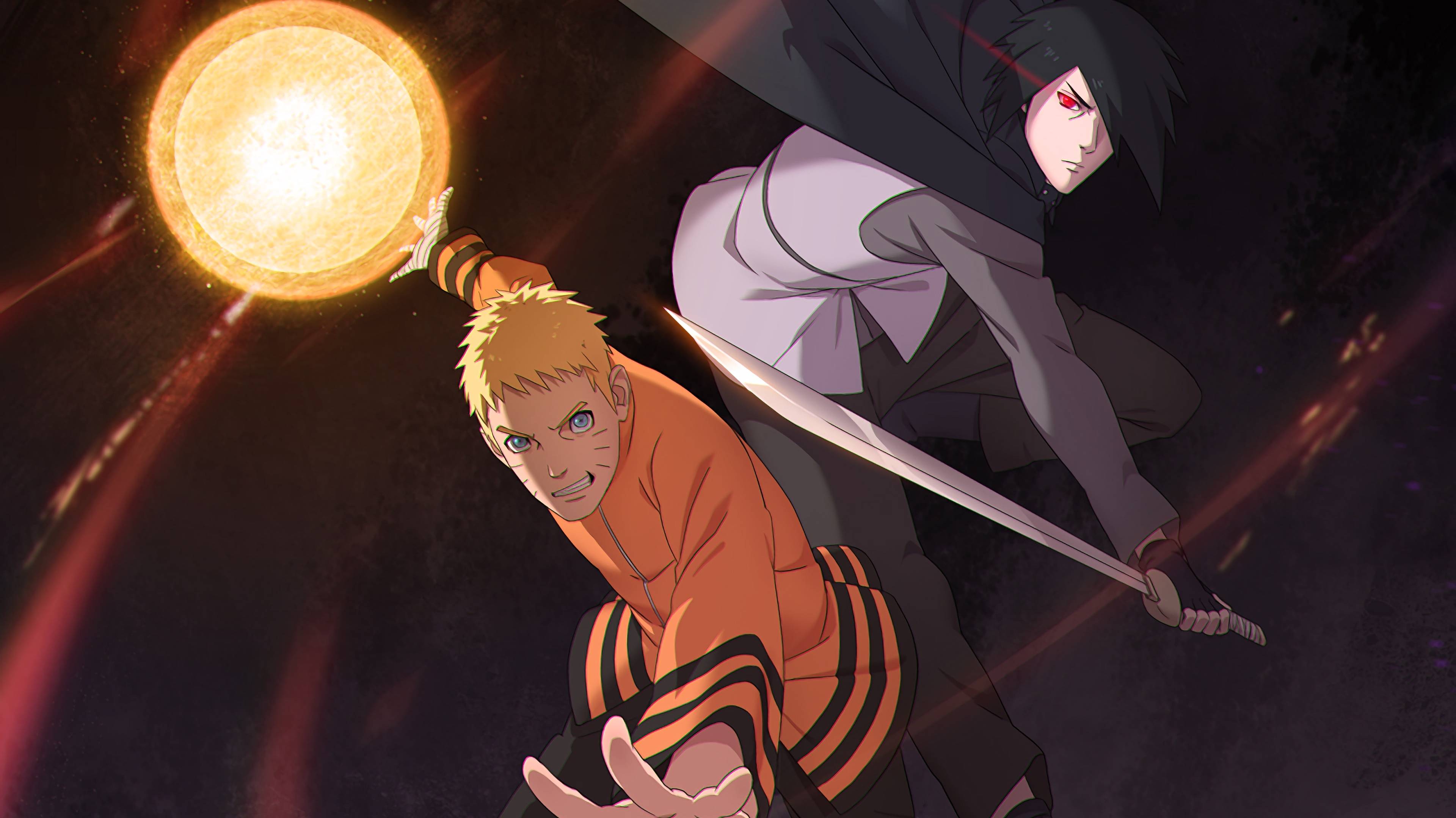Naruto e Sasuke Boruto, ninja, 3840x2160 UHD, PC 4K