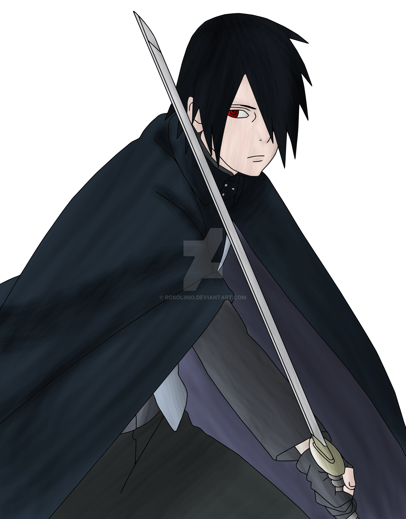 Sasuke Uchiha con katana, 1600x2047 Verticale, Mobile