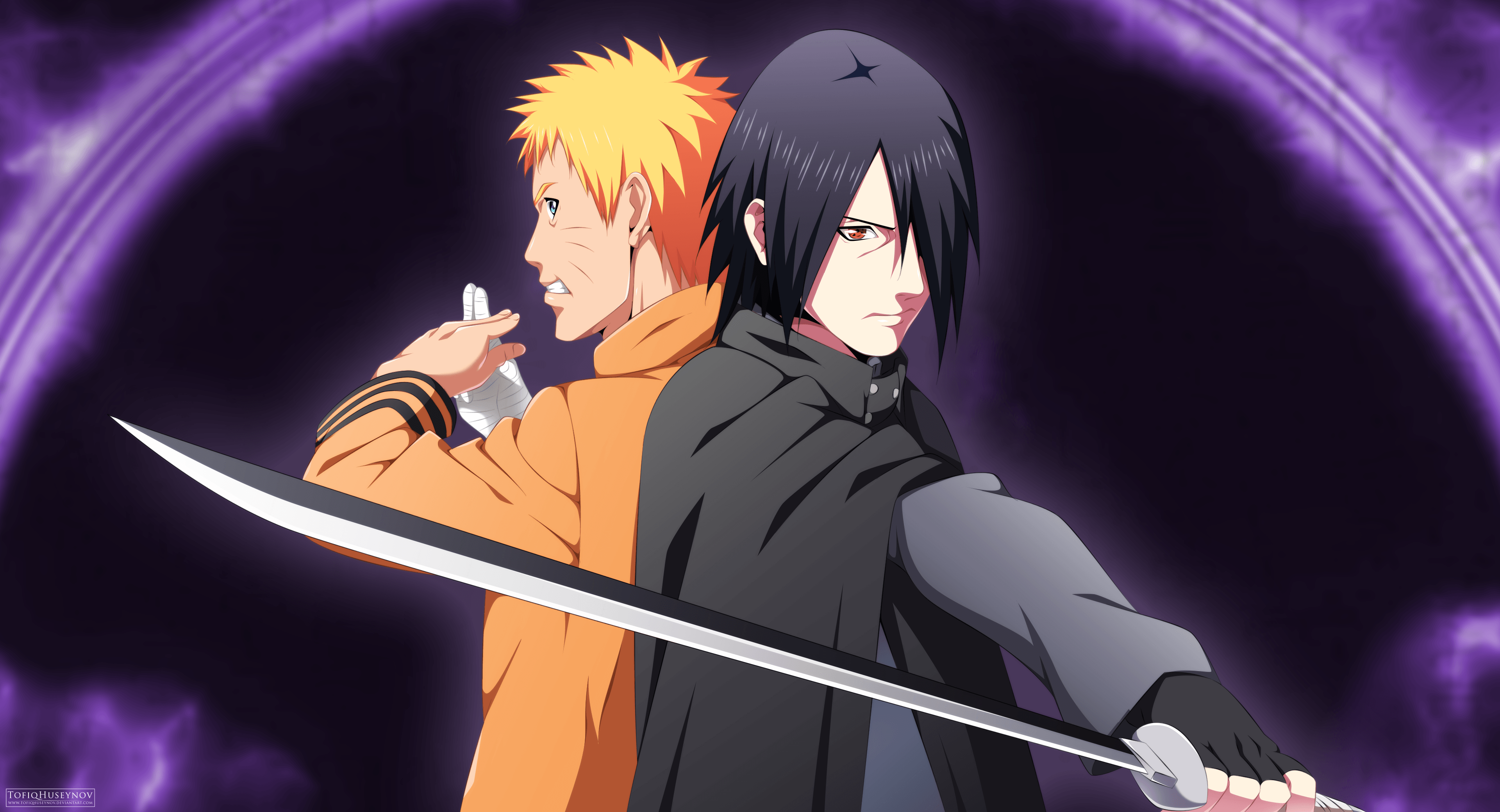 Naruto e Sasuke, Boruto, Konoha, 3840x2080 Ultra HD, 4K TV