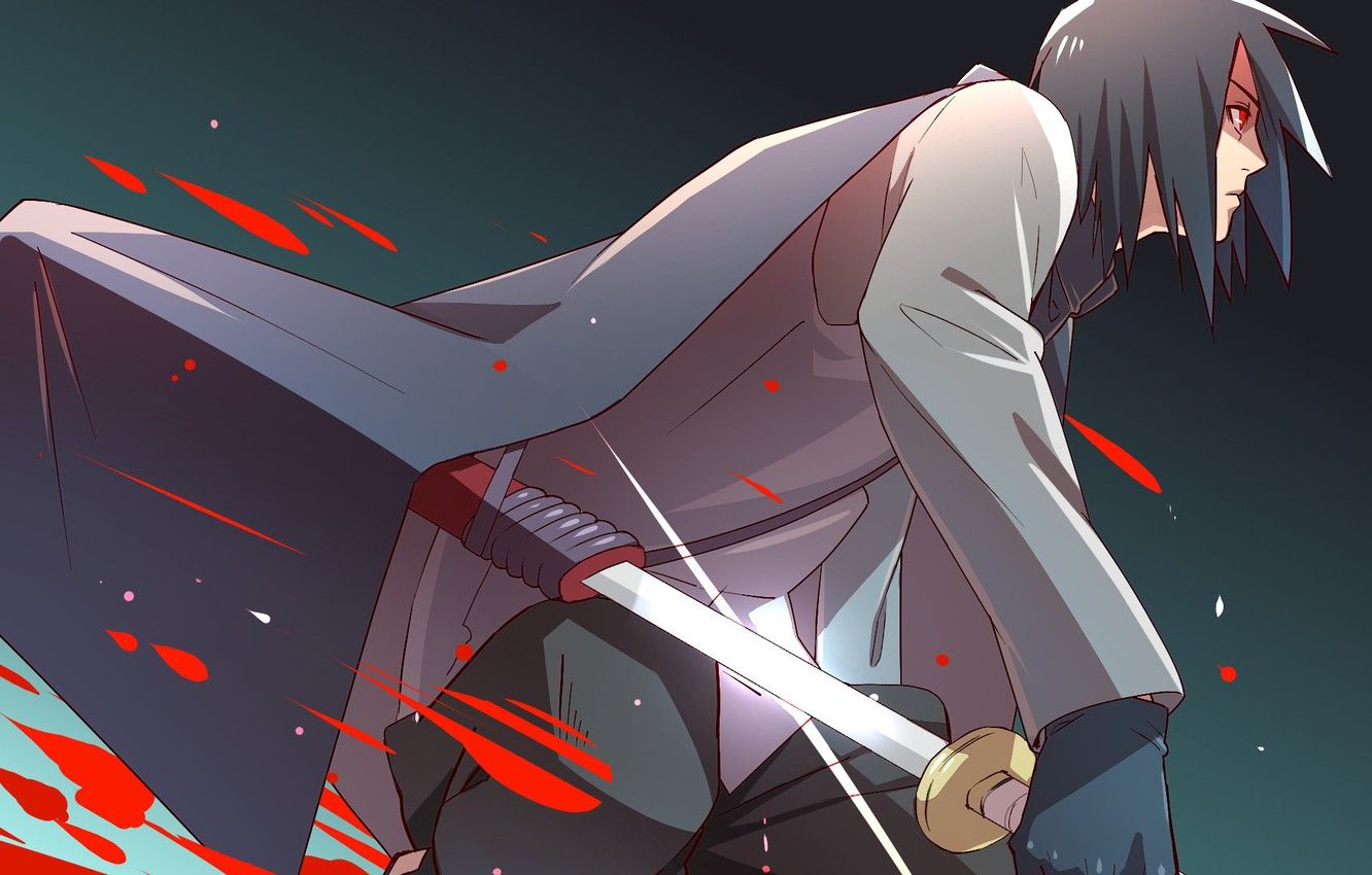 Sasuke Uchiha con katana, 1332x850 720p, Lenovo Legion