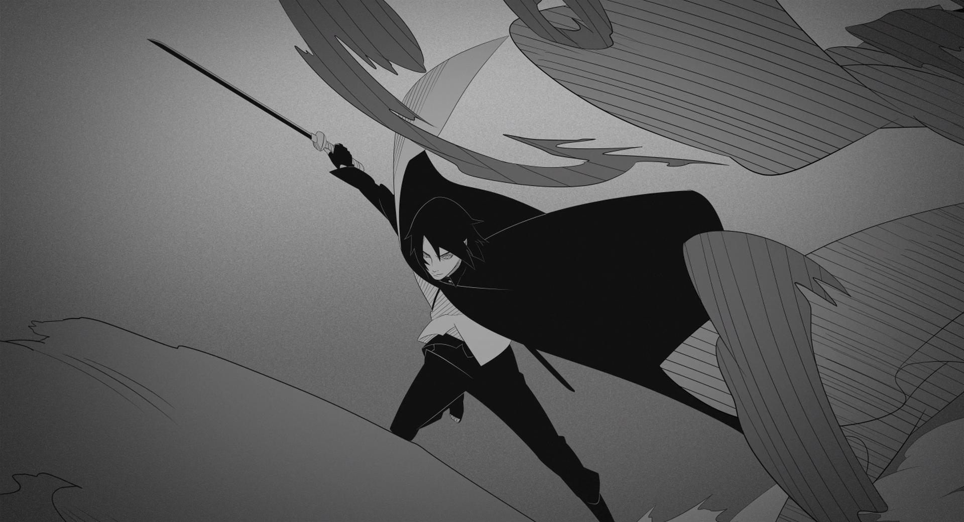 Sasuke silhouette con spada, 1920x1040 Full HD, Laptop