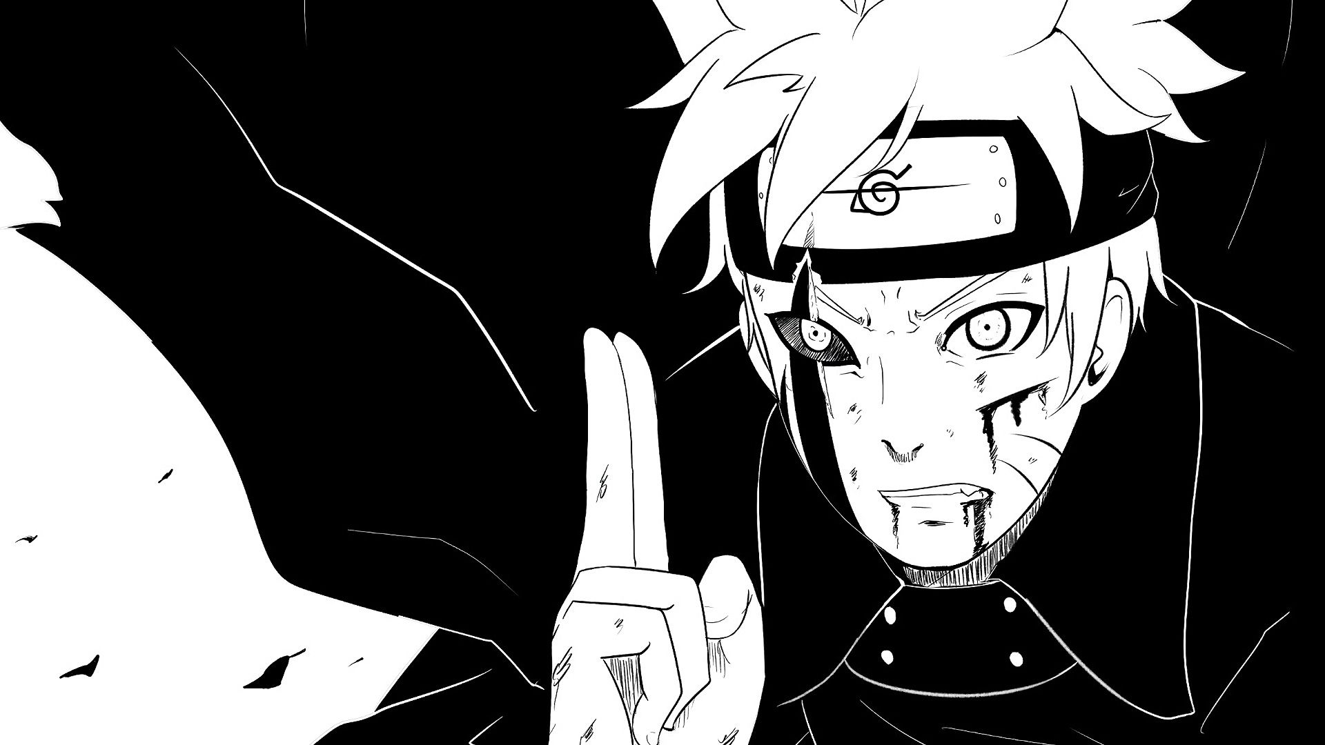 Boruto anime bianco e nero, 1920x1080 Full HD, Desktop