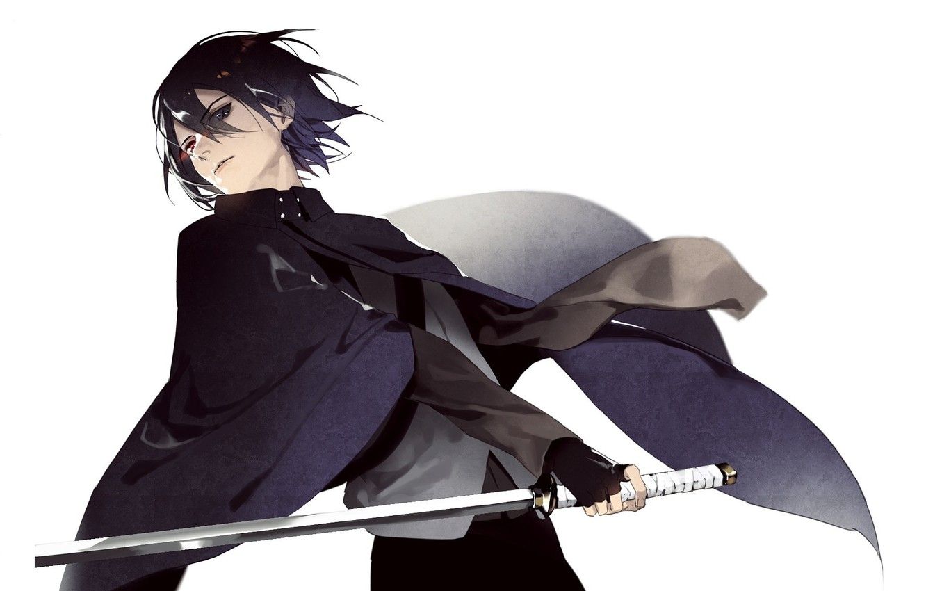 Sasuke Uchiha con katana, 1332x850 720p, PC