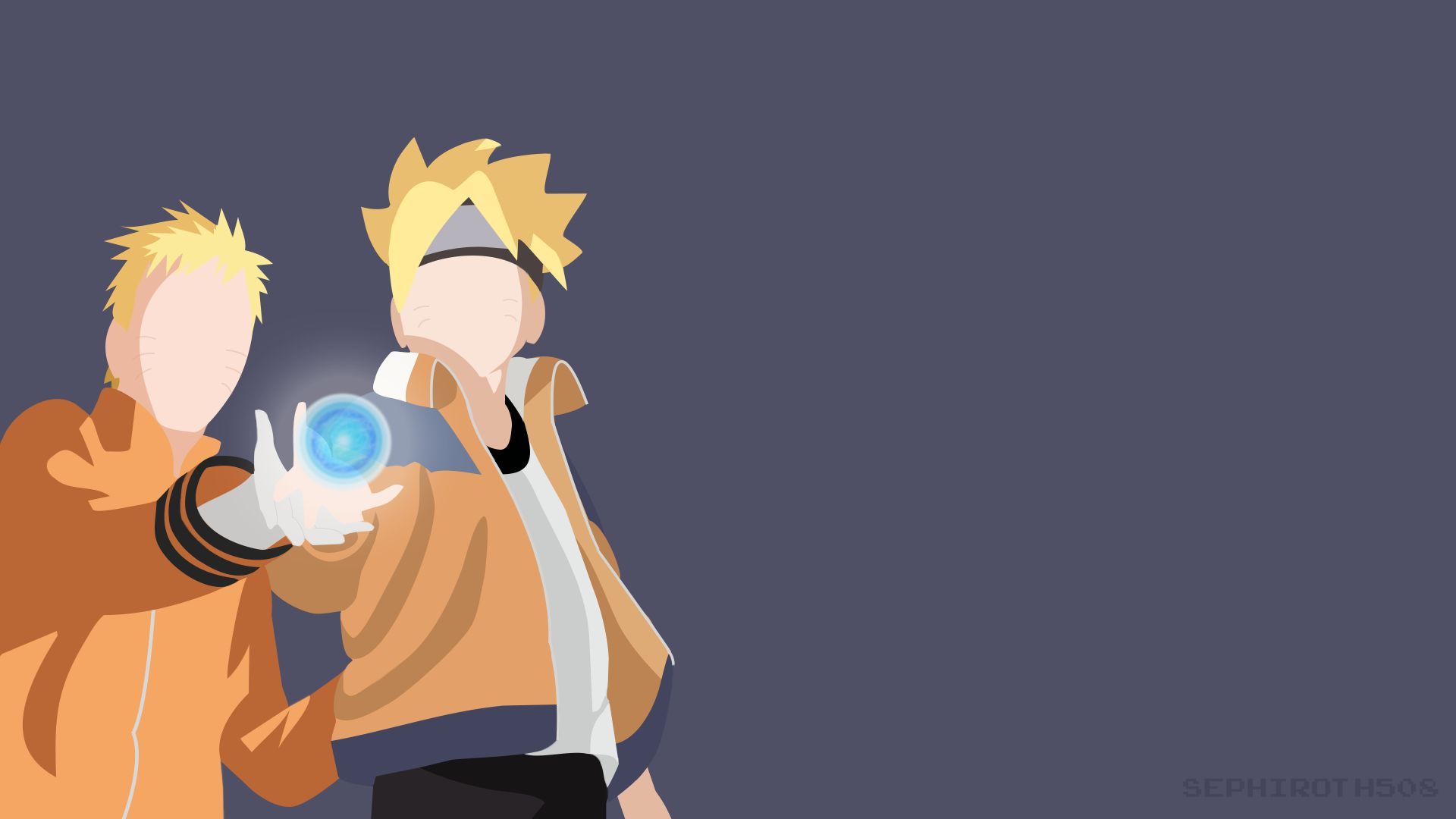 Naruto e Boruto minimalista, 1920x1080 1080p, Laptop