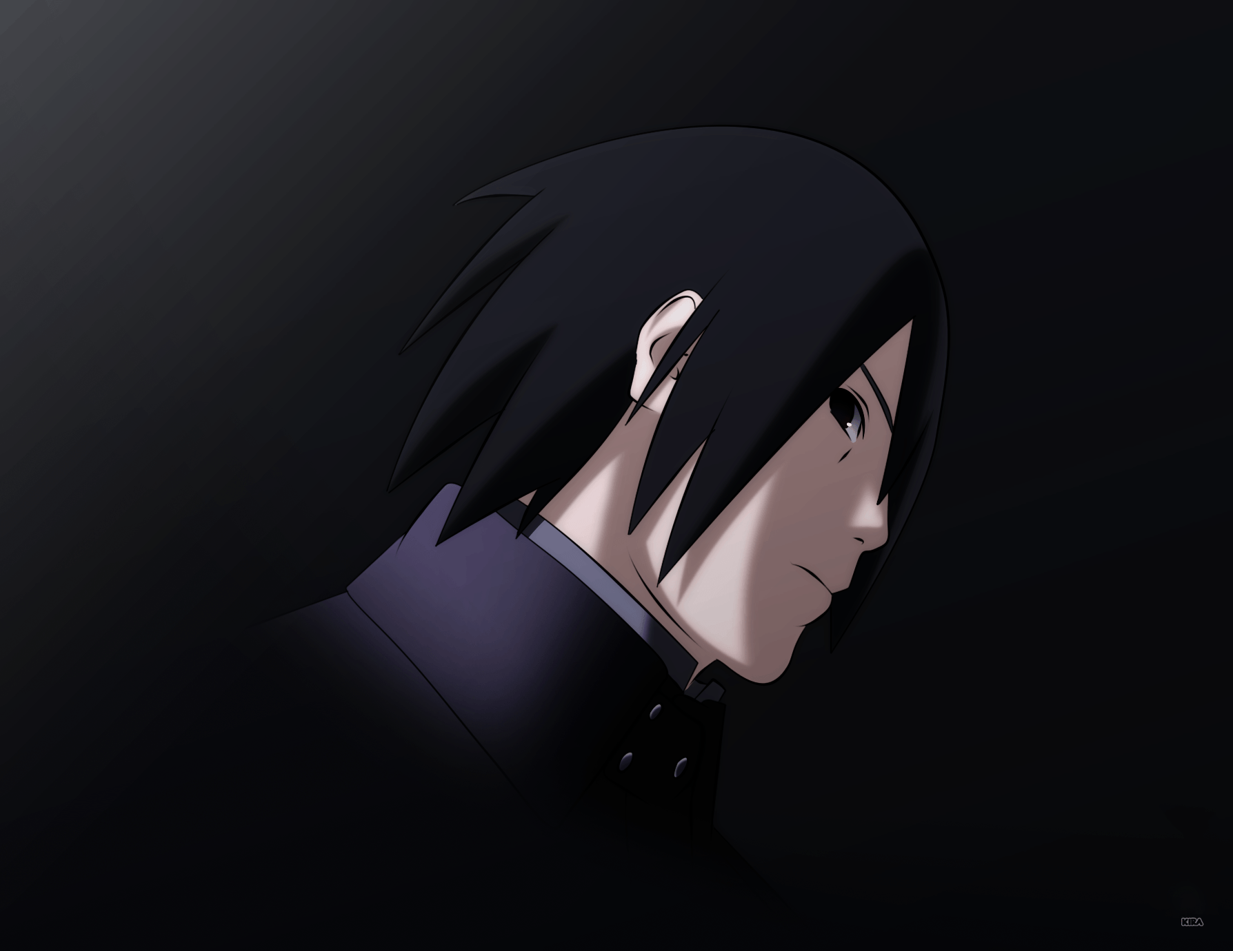 Sasuke Uchiha profilo scuro, Naruto, 1788x1380 HD, Desktop
