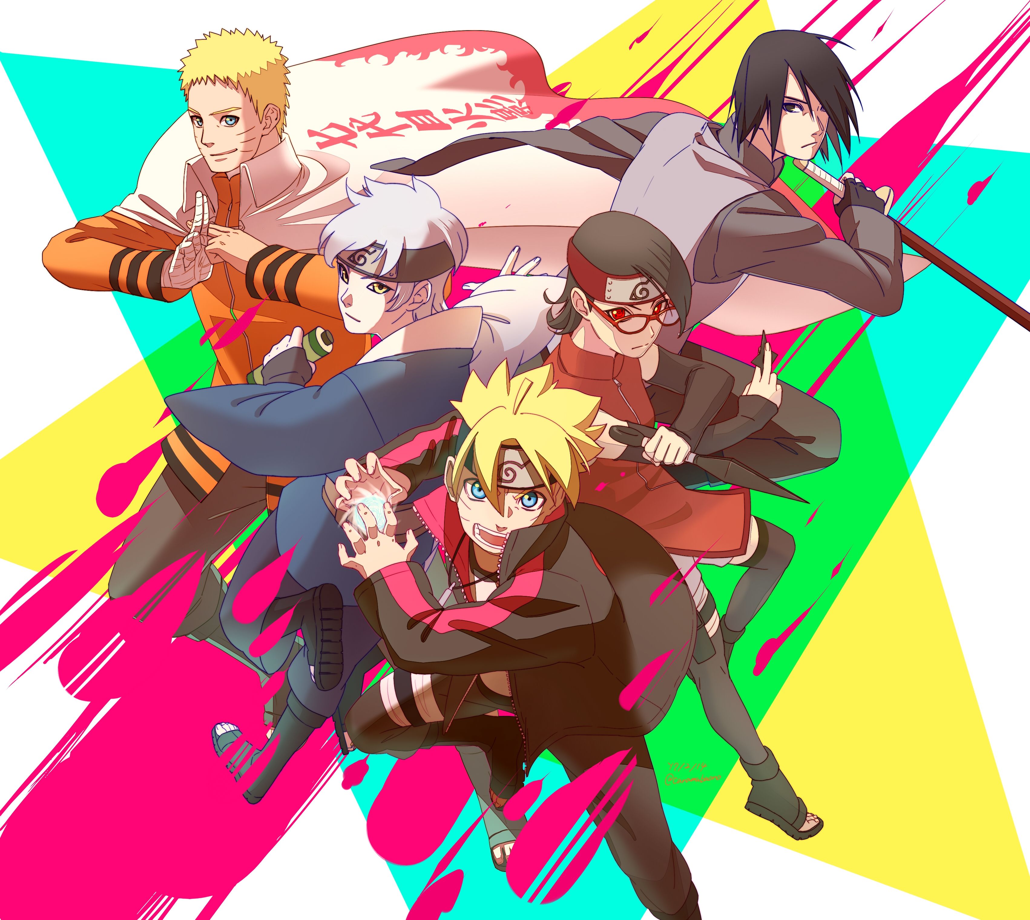 Boruto Naruto Sasuke gruppo anime, 3403x3038 2K+, Desktop