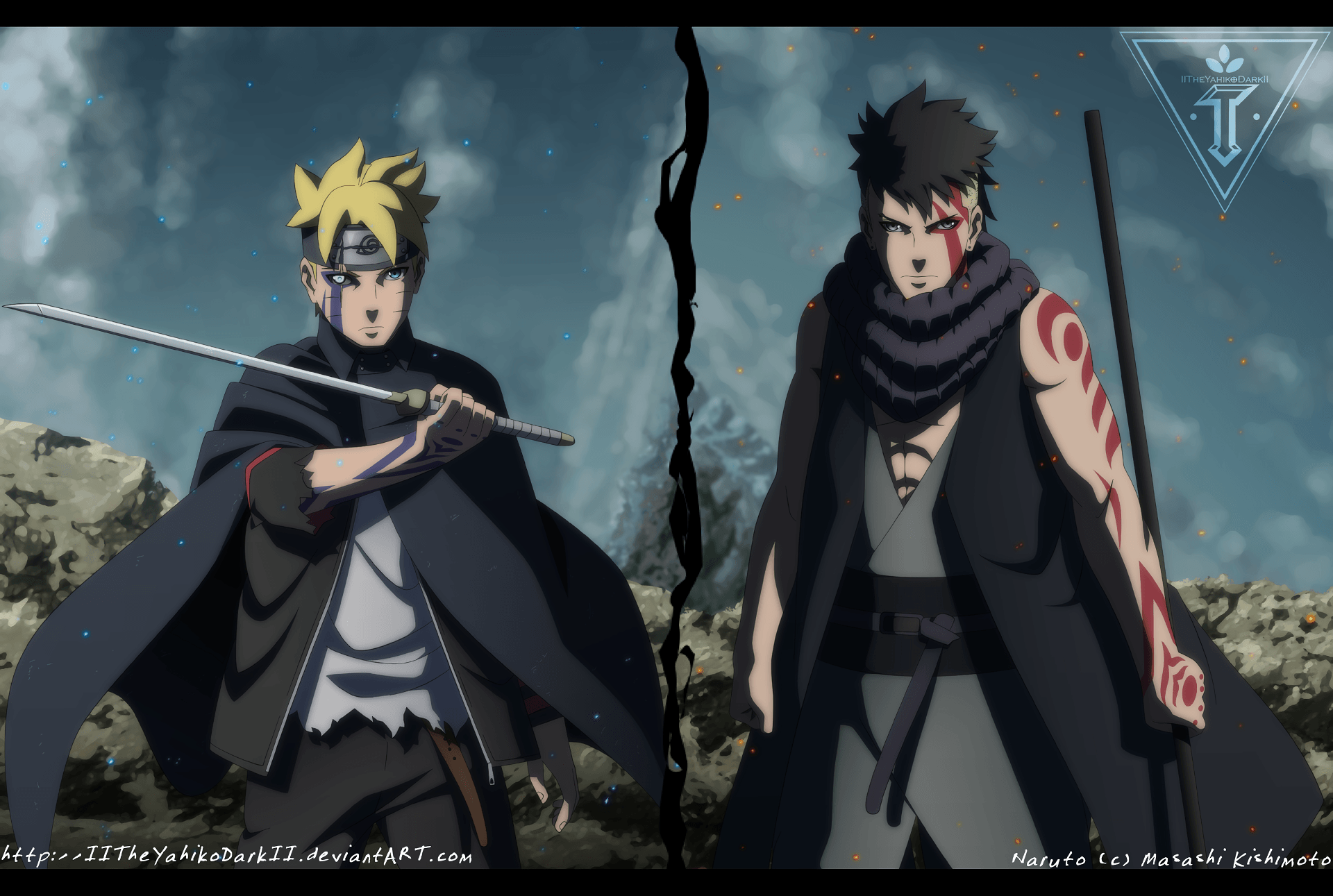 Boruto e Kawaki con spade, 1920x1291 Full HD+, PC Desktop