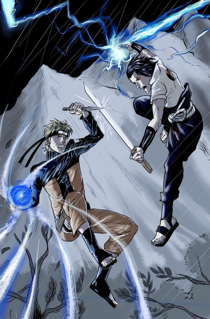Sasuke e Naruto duello spade, 725x1101 Verticale, Telefono