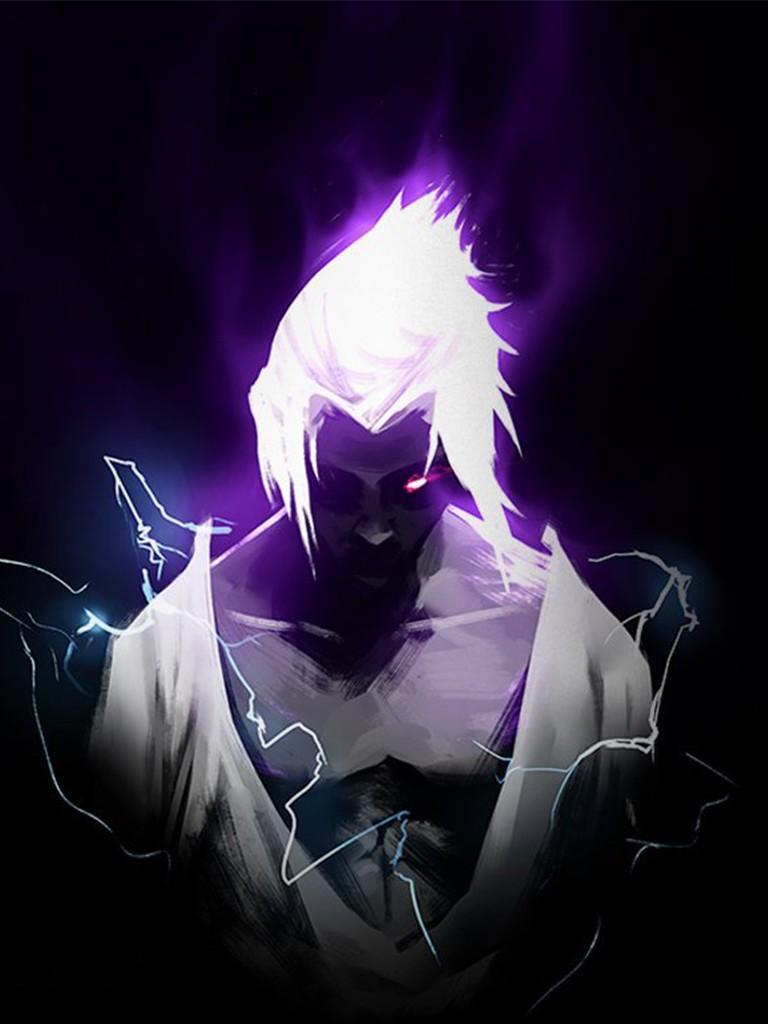 Sasuke Uchiha aura viola, 768x1024 Verticale, Android