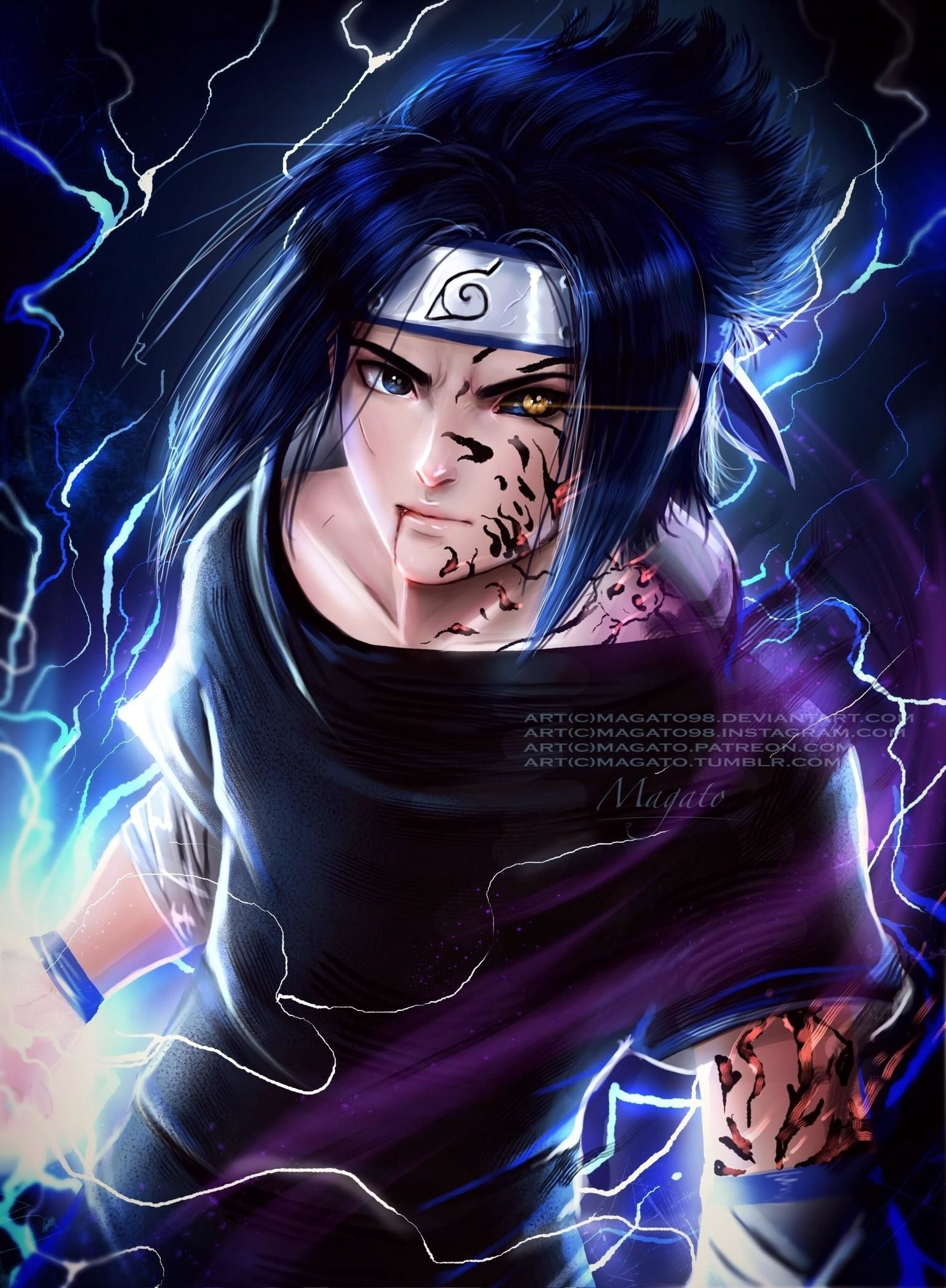Sasuke Chidori Naruto, 1537x2093 Full HD Verticale, Samsung Galaxy