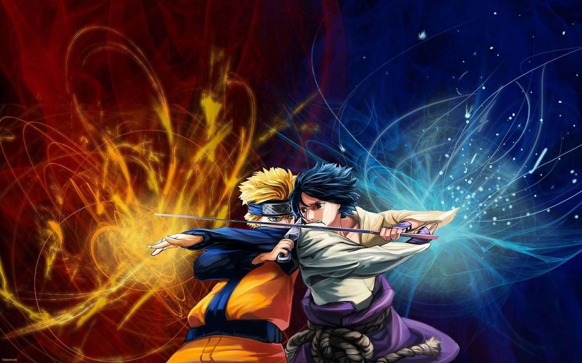 Naruto e Sasuke, energia elementale, Konoha, 1920x1200 WUXGA, Desktop