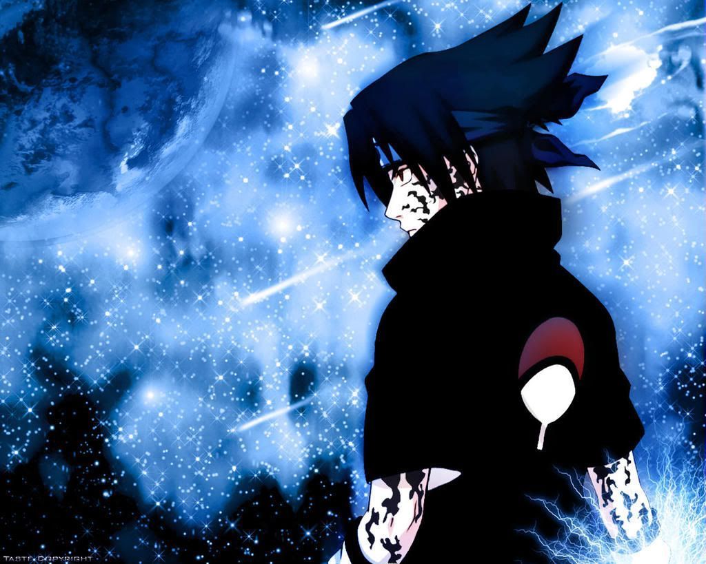 Sasuke Naruto sfondo blu, 1024x819 HD, PC Desktop