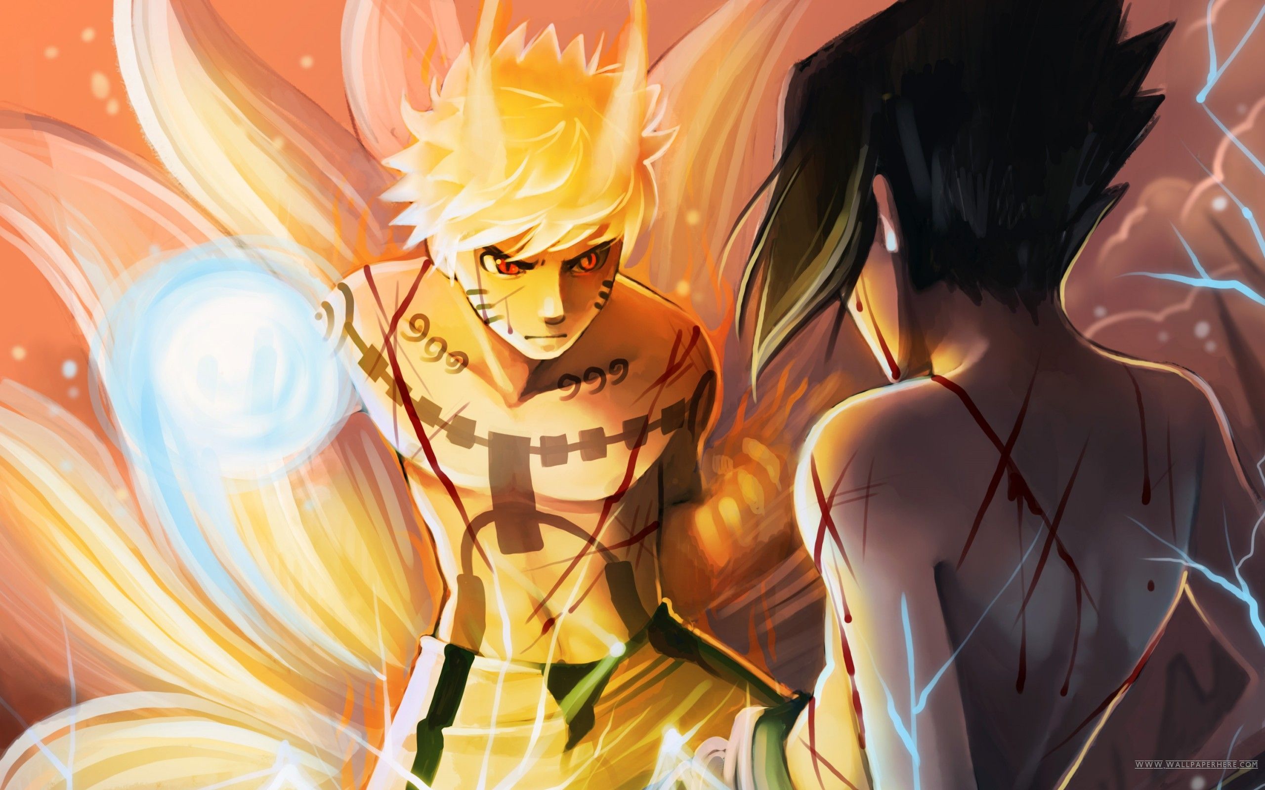 Naruto e Sasuke, scontro, 2560x1600 WQXGA, Desktop