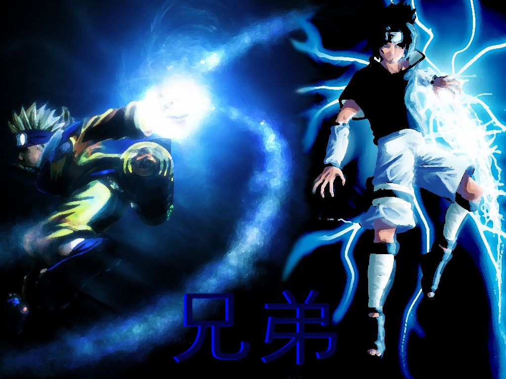 Naruto e Sasuke, Naruto anime, 1024x768 HD, iMac