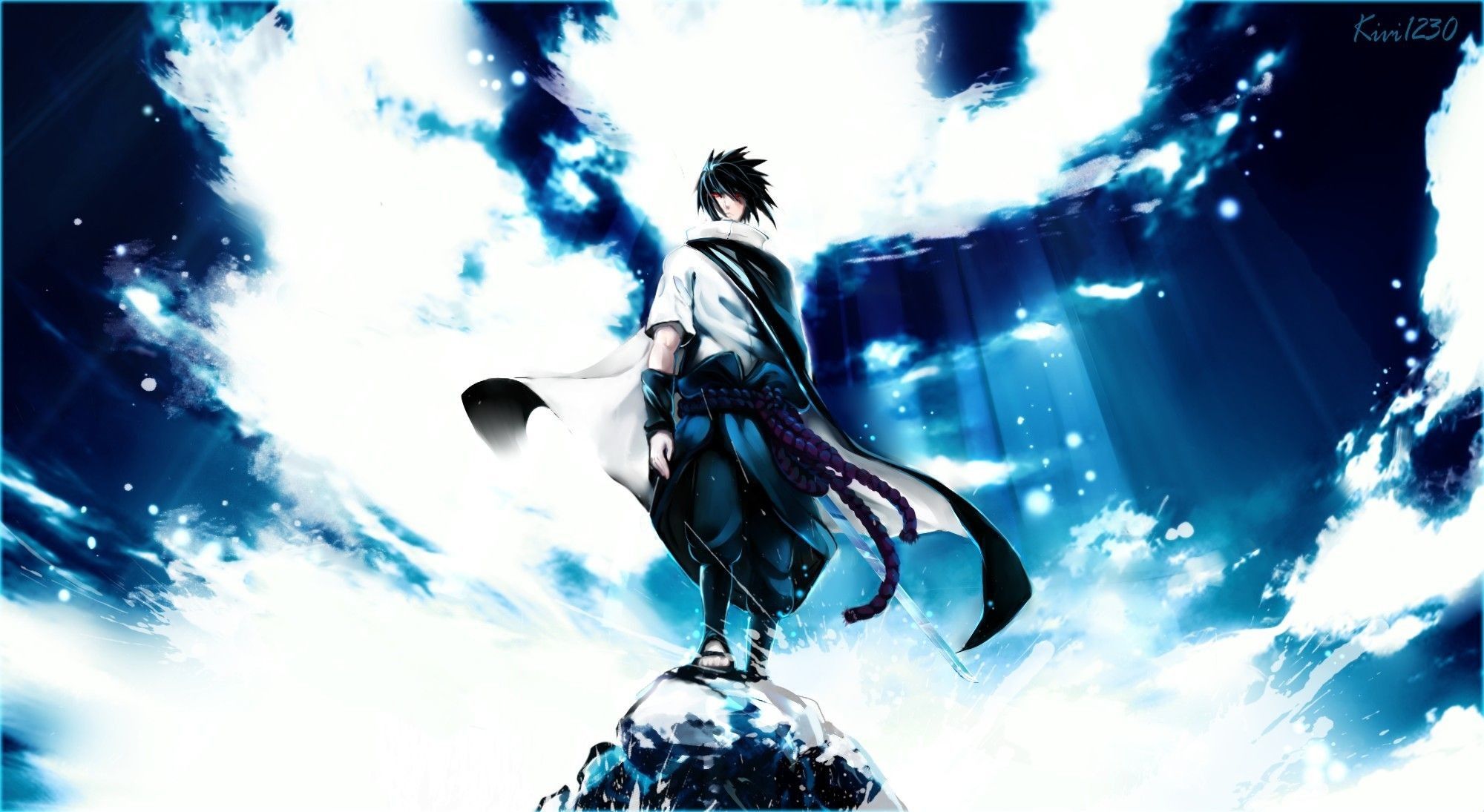 Sasuke Uchiha, Naruto, 2000x1095 alta risoluzione, PC