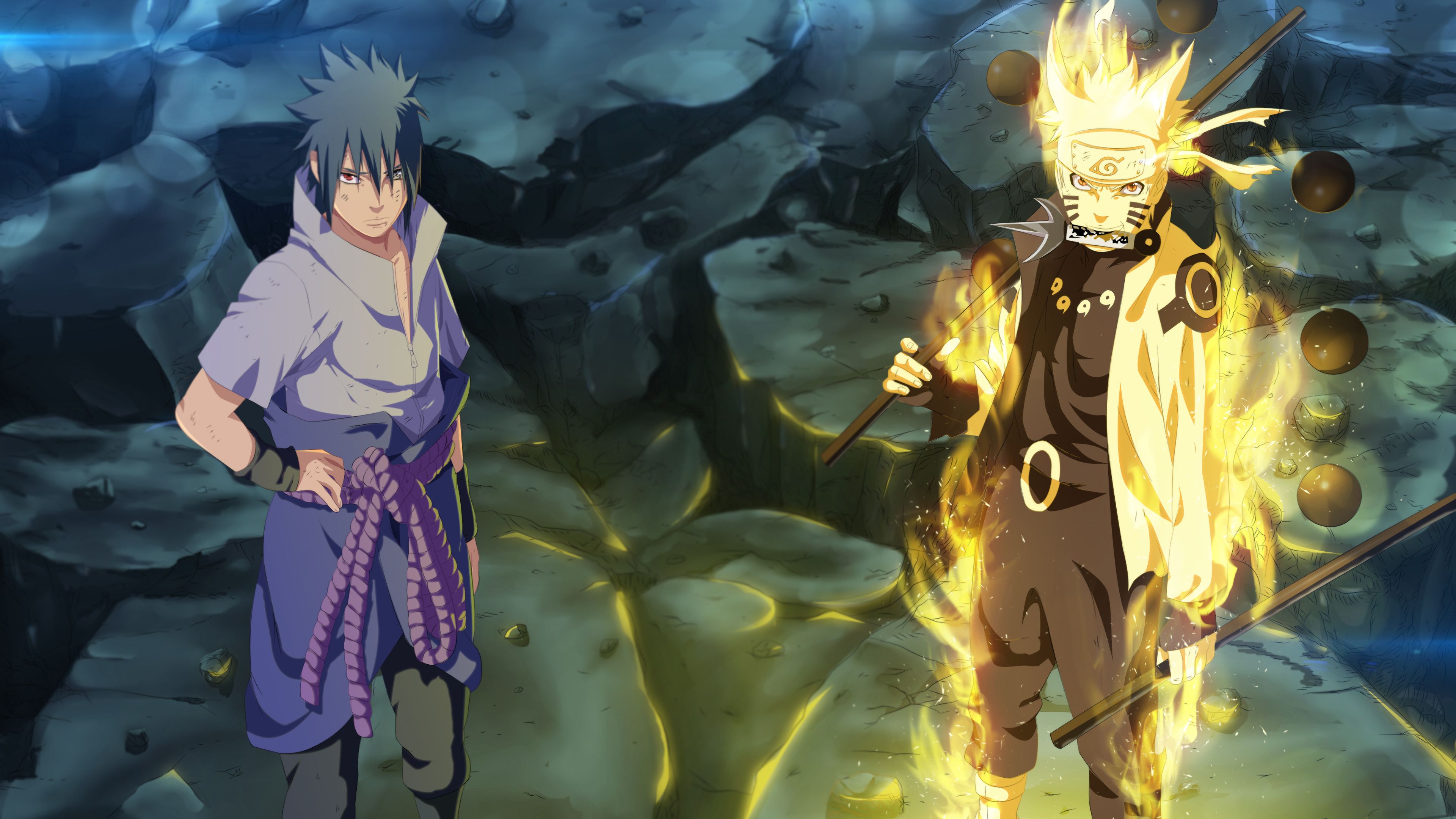 Sasuke e Naruto modalità Kurama, 3840x2160 4K Ultra HD, Monitor 4K