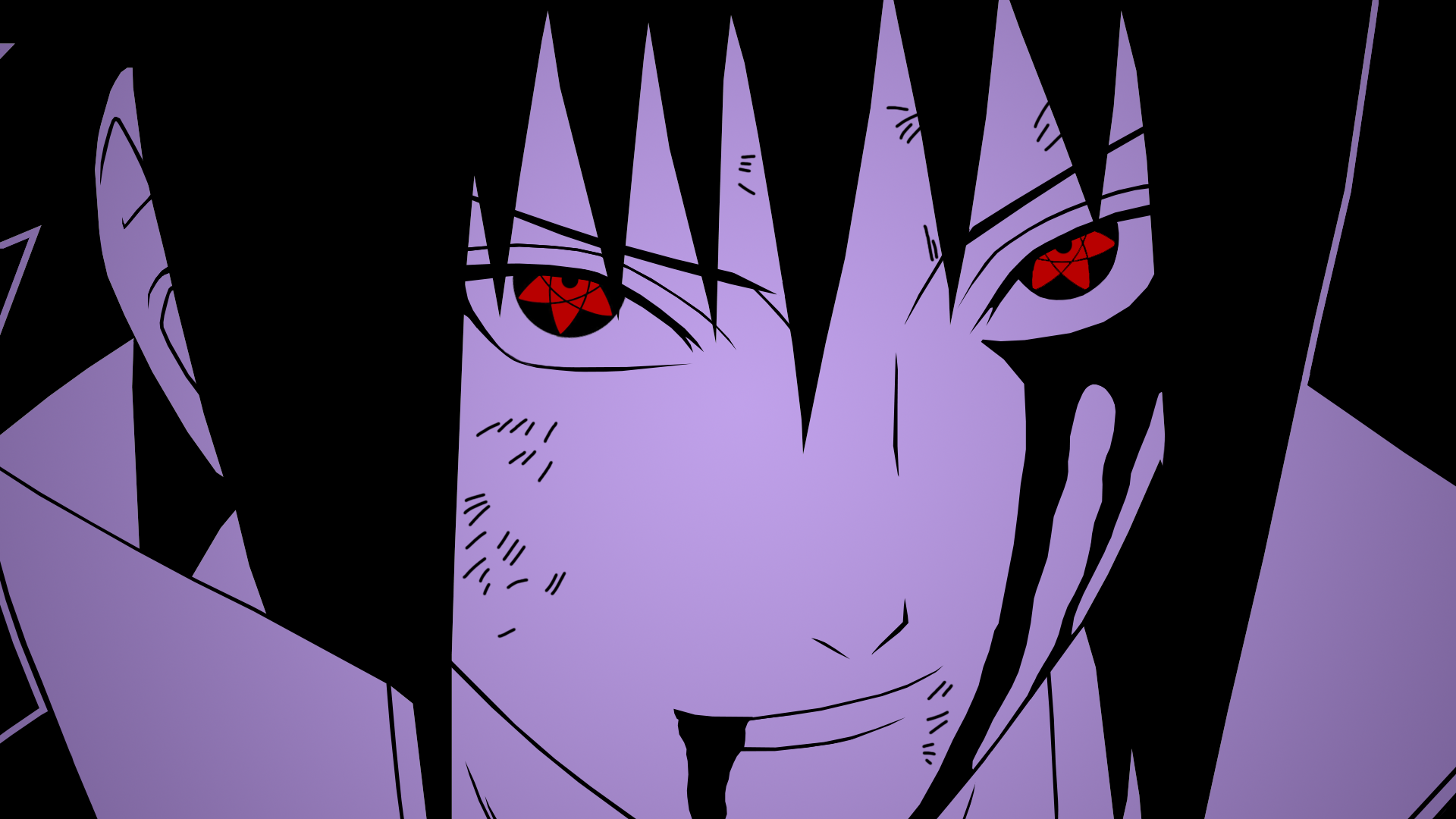 Sasuke Sharingan viola scuro, 1920x1080 Full HD, PC