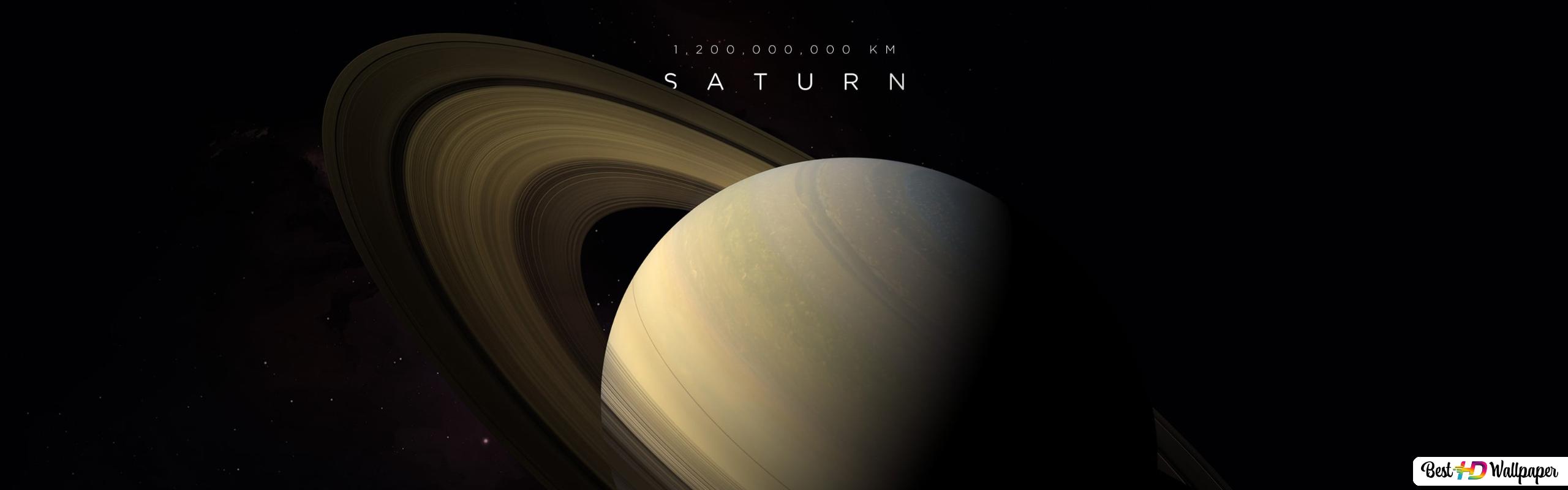 Pianeta Saturno con anelli, 2560x800 Ultrawide, Dual Monitor