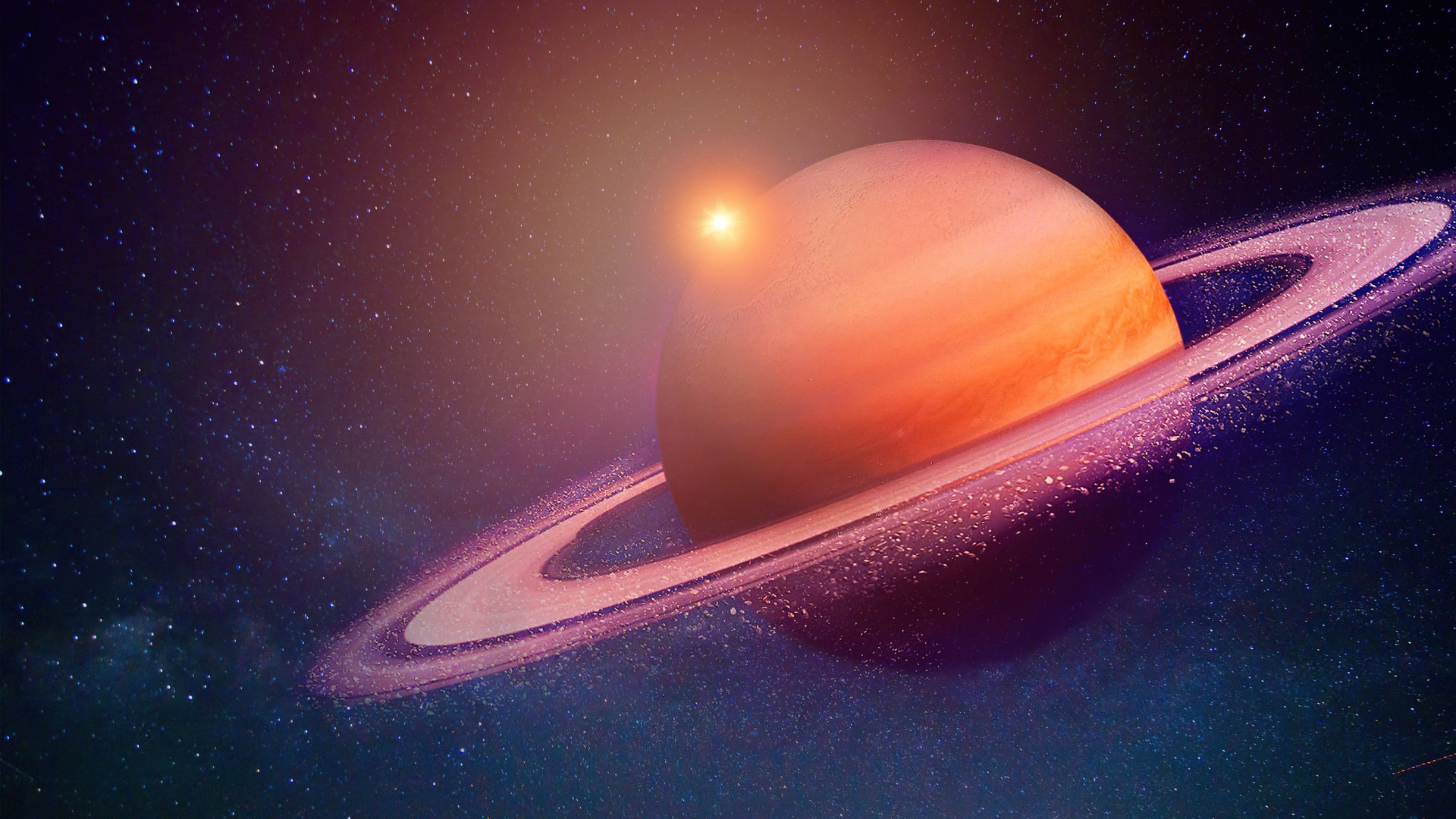 Saturno con anelli e sole, 1920x1080 1080p, Desktop