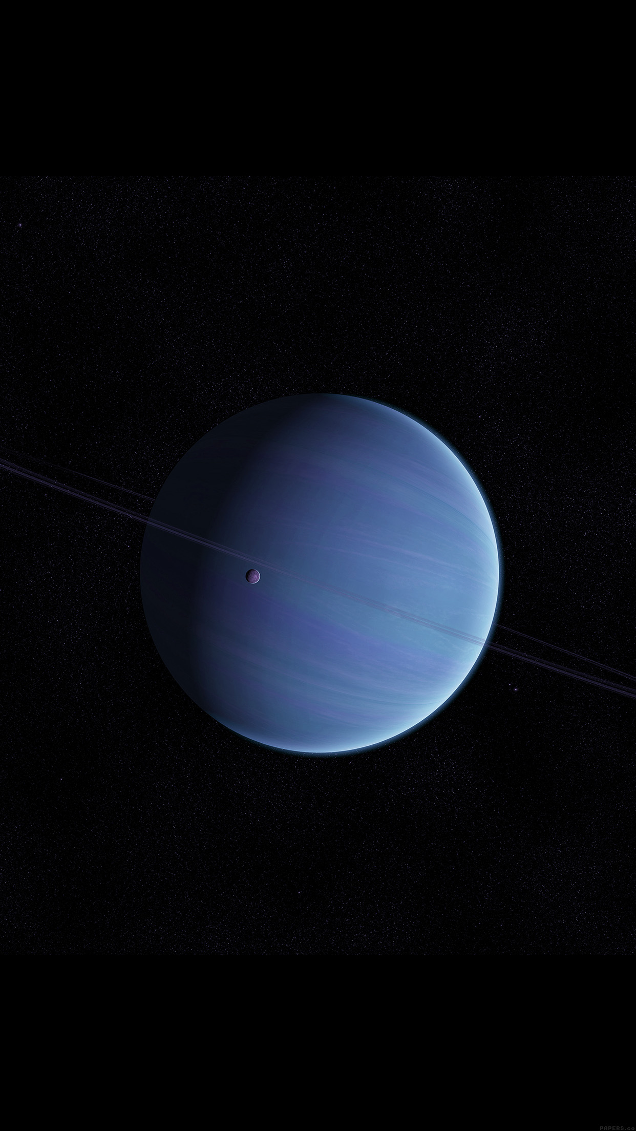 Saturno blu con anelli, spazio scuro, 1242x2208 Verticale, Telefono