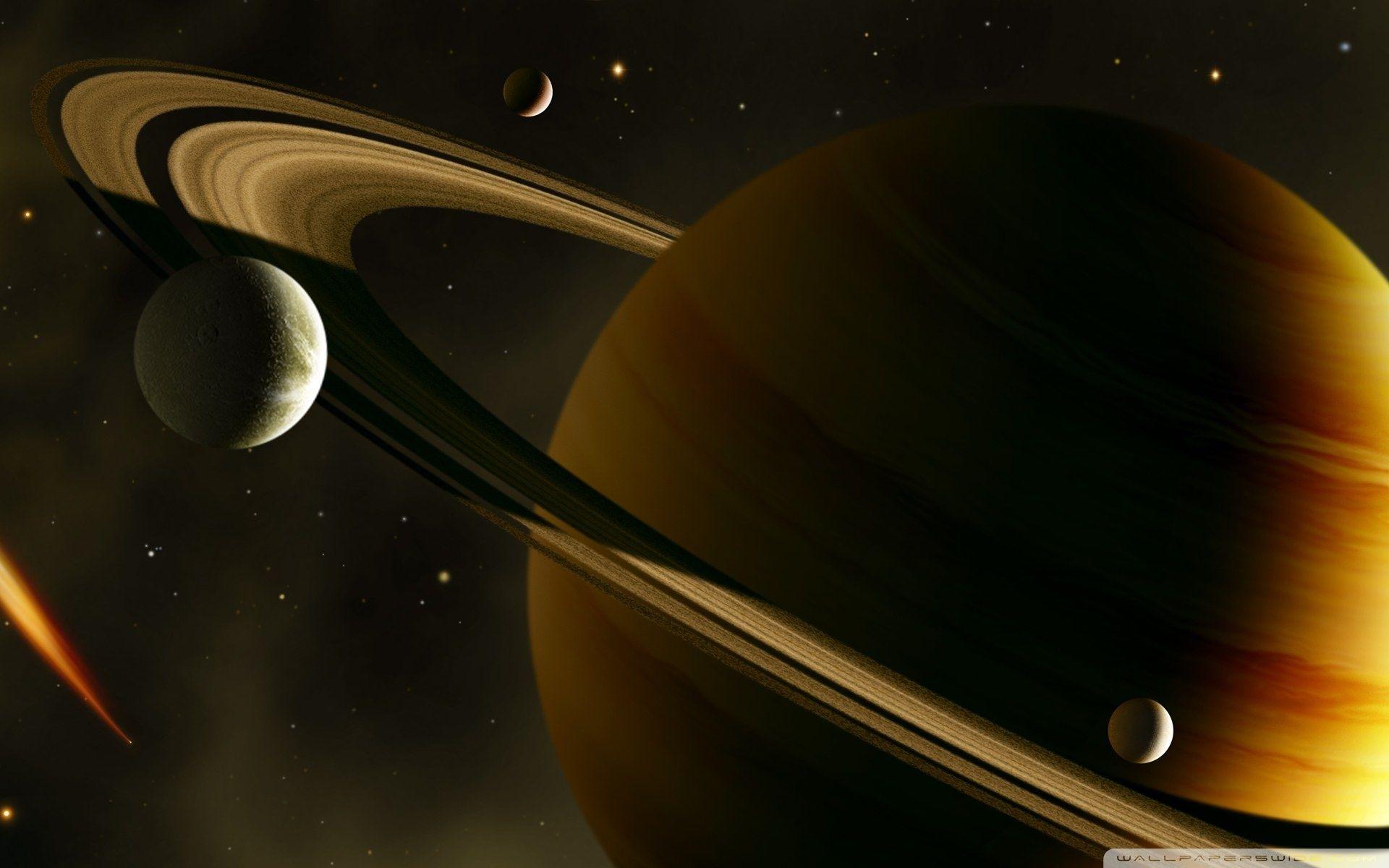 Saturno con anelli e lune, 1920x1200 Full HD+ WUXGA, Laptop