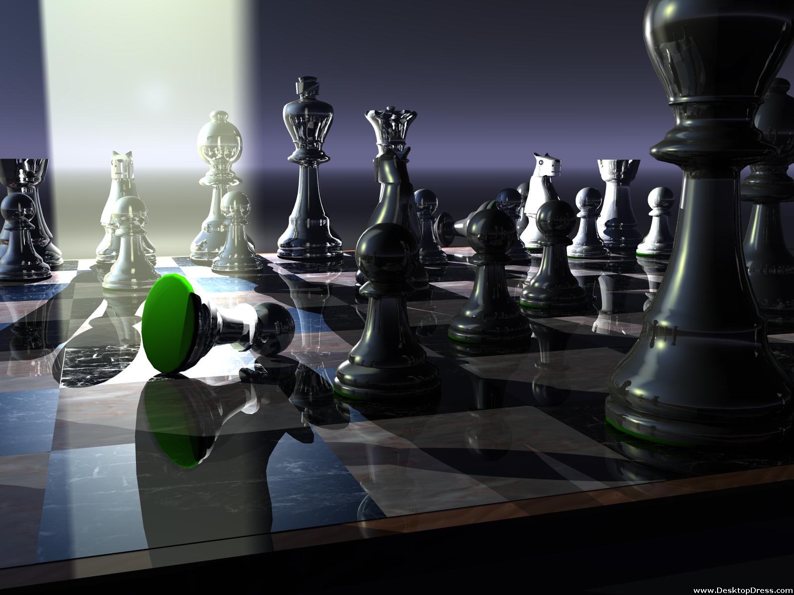Scacchiera 3D pedone verde, 1600x1200 HD Ready, Desktop
