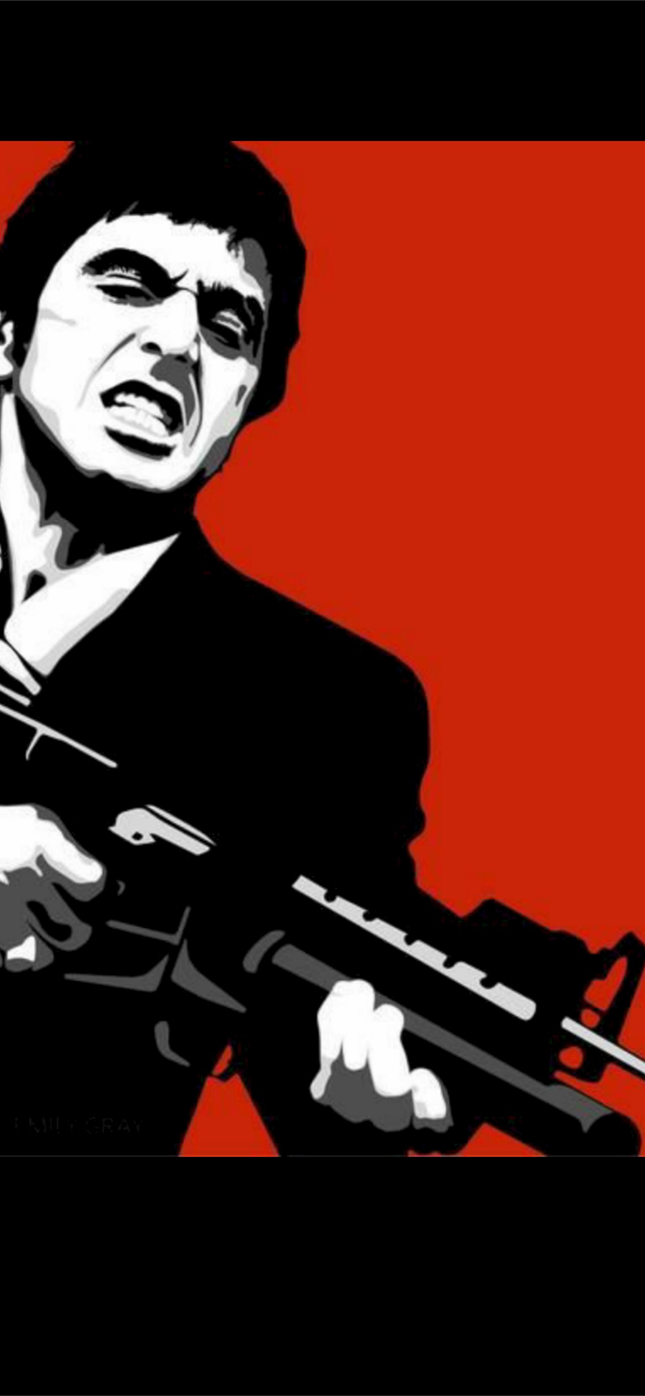 Tony Montana Scarface fucile, 1284x2778 Full HD Verticale, iPhone Pro Max