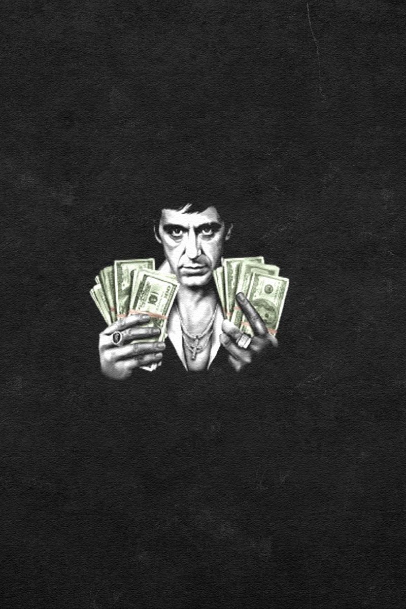 Tony Montana con banconote, 800x1200 Full HD Verticale, Google Pixel
