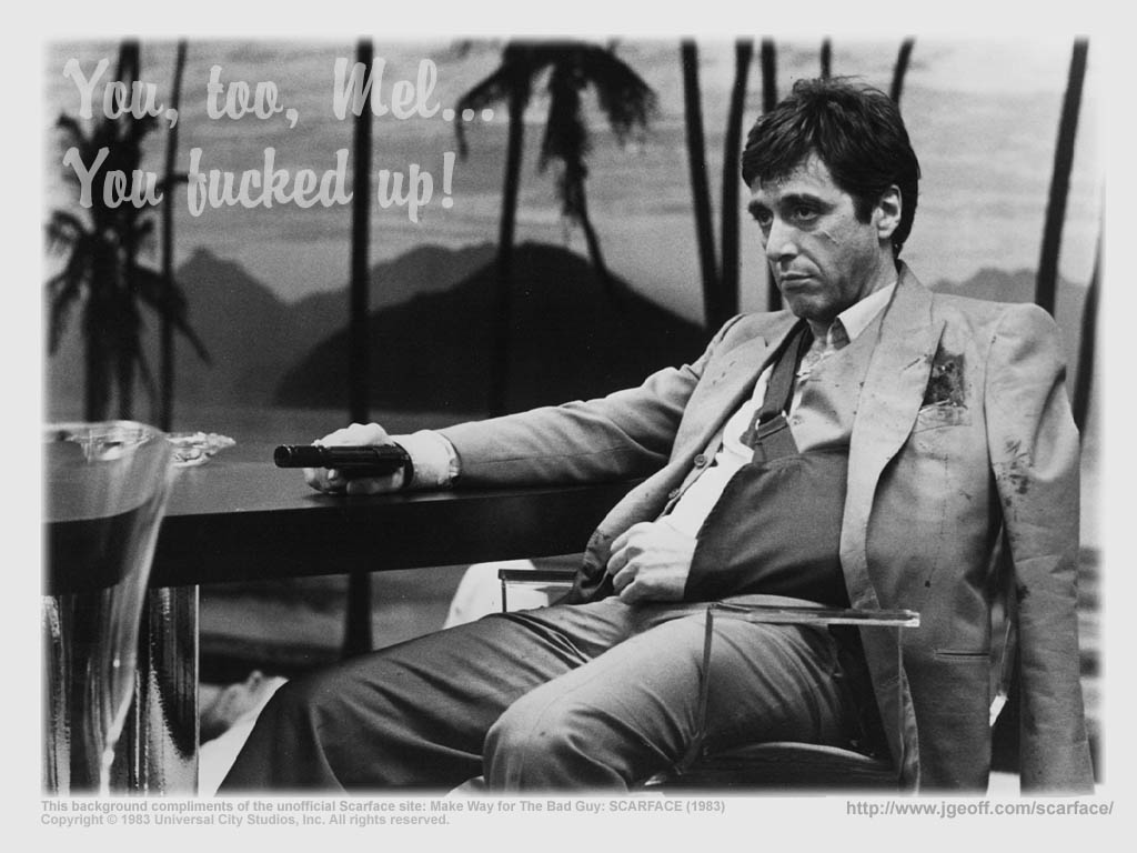 Tony Montana Scarface bianco e nero, 1024x768 HD, Laptop