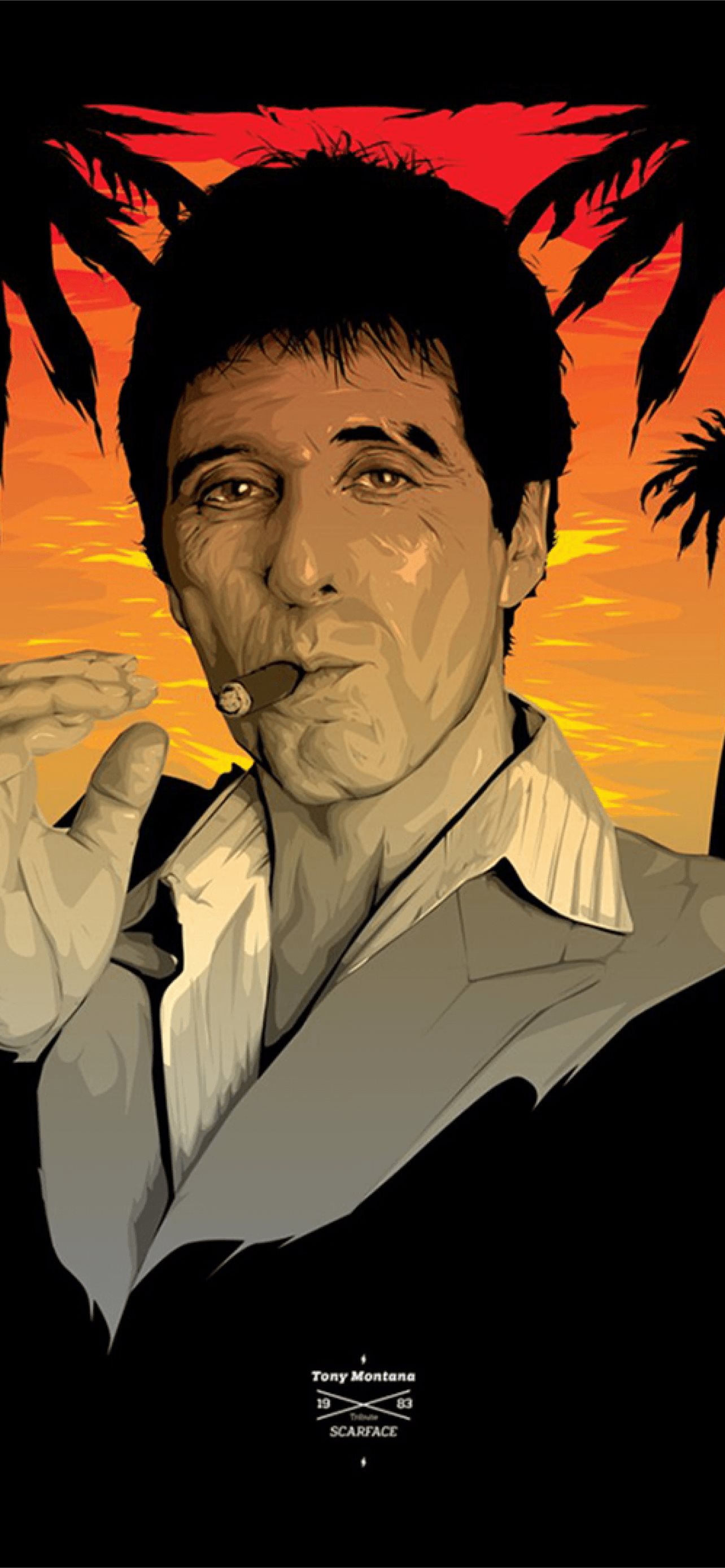 Tony Montana Scarface tramonto, 1284x2778 Verticale, Telefono