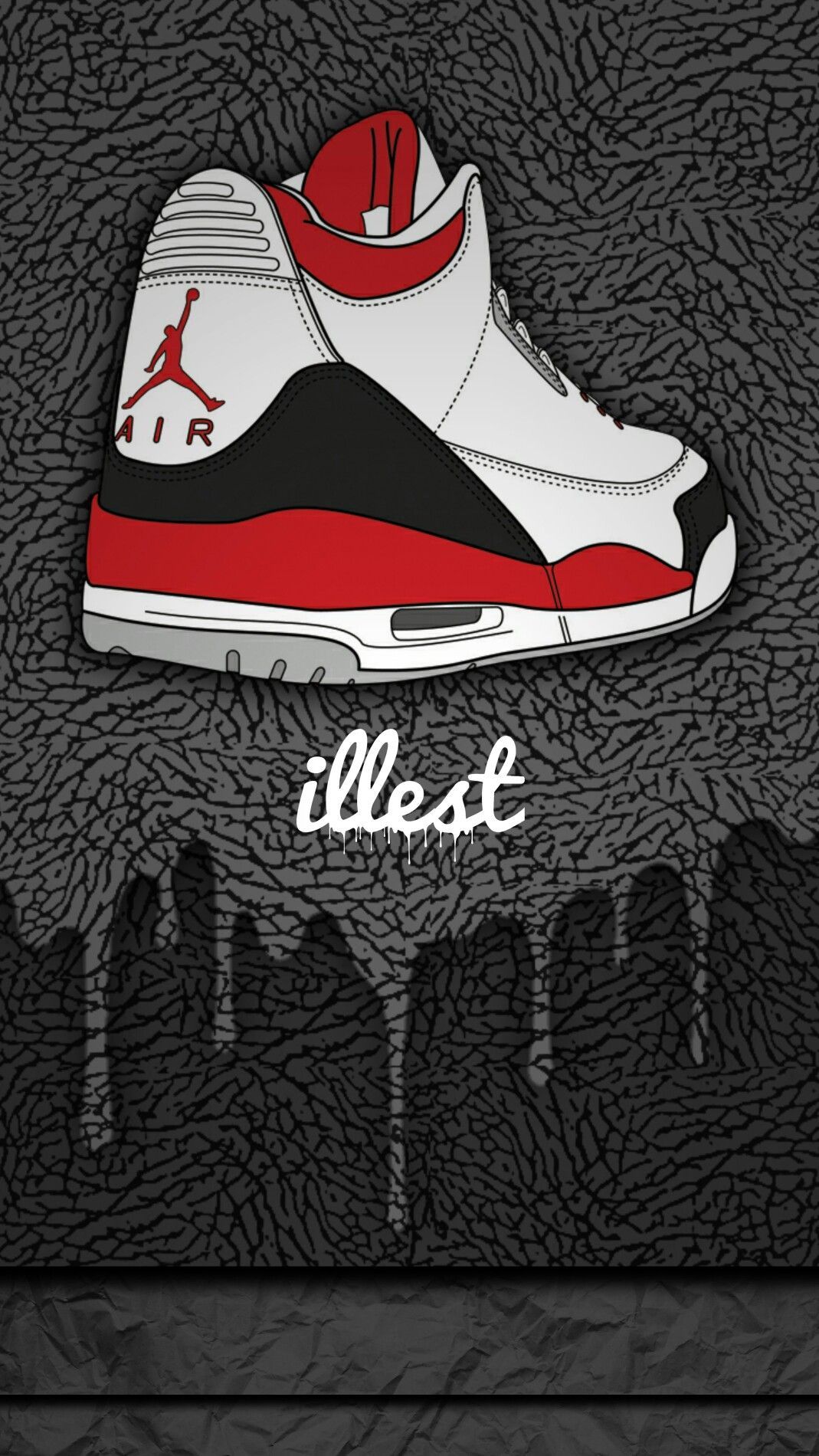 Scarpa Air Jordan illustrata, Nike, 1069x1900 Verticale, Telefono