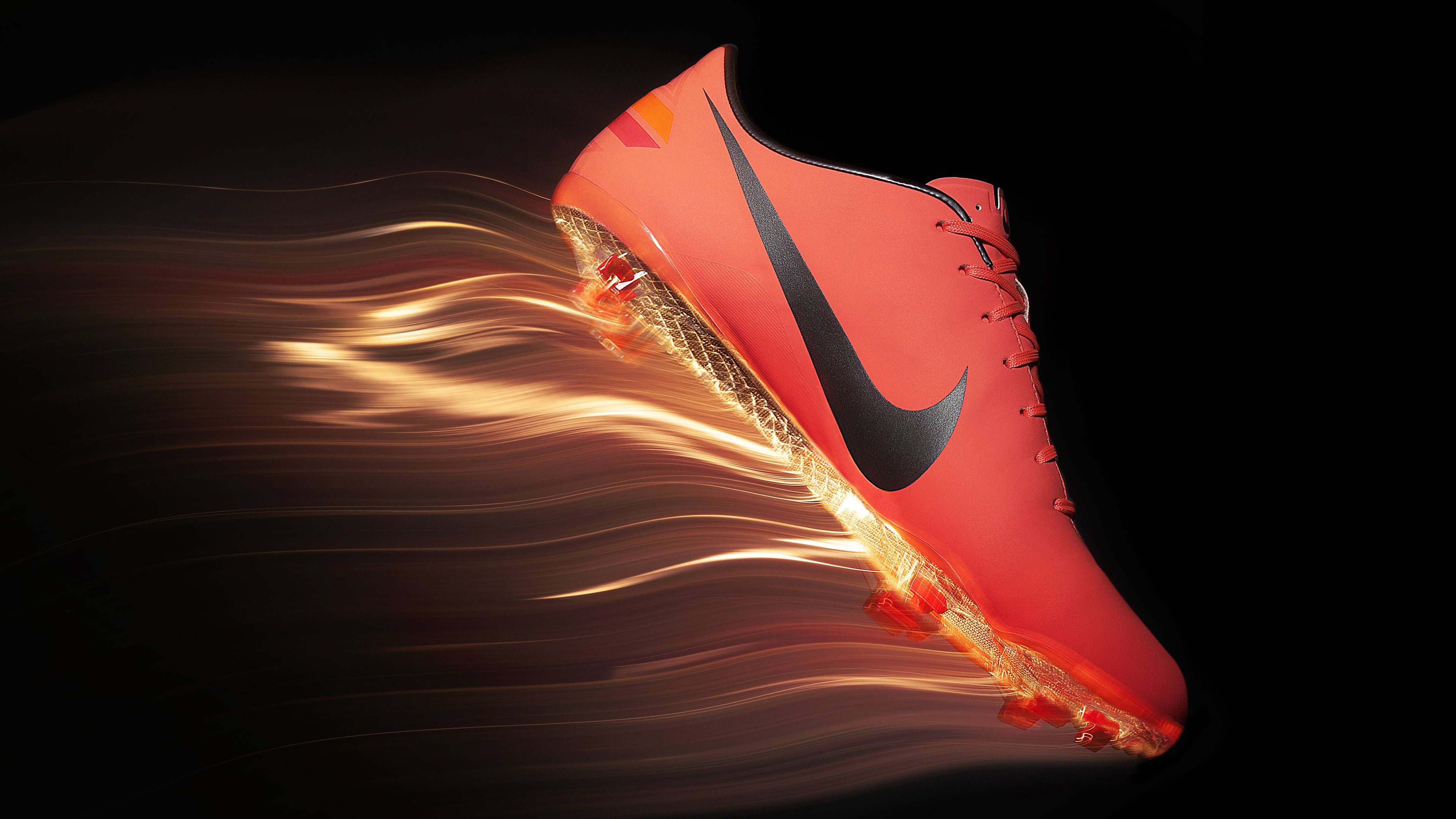 Scarpa da calcio Nike arancione, 3840x2160 4K, Desktop 4K