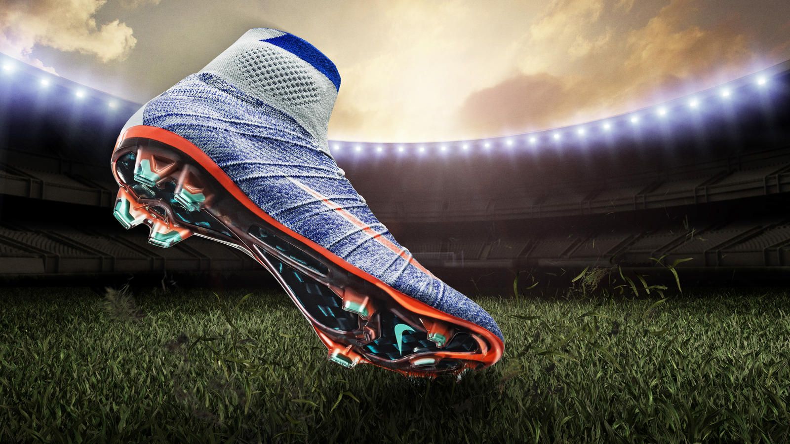 Scarpa da calcio Nike blu, 1600x900 HD Ready, PC