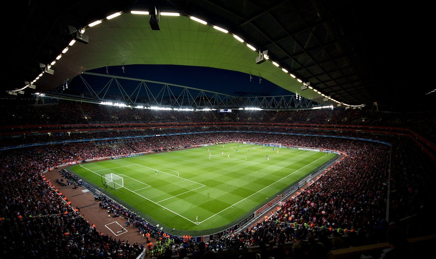 Stadio di calcio illuminato notte, 1500x891 HD, Desktop
