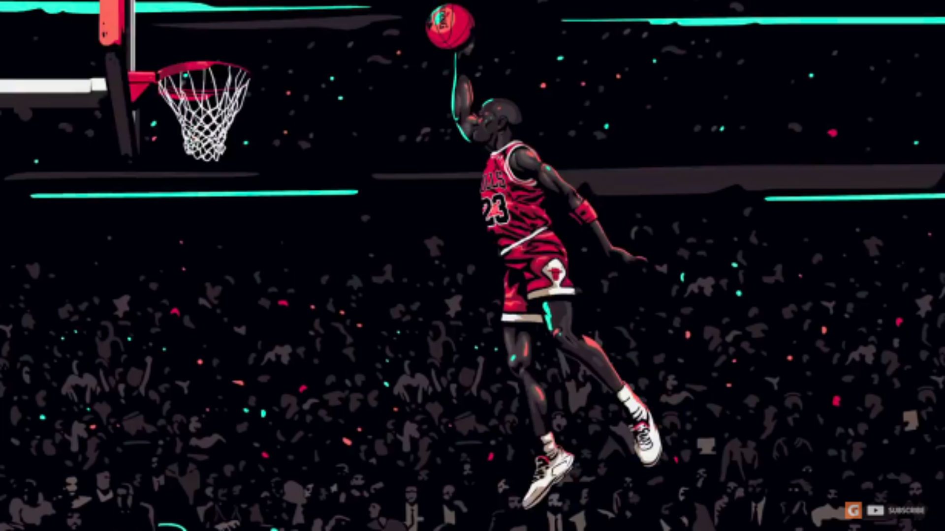 Giocatore basket schiacciata canestro, 1920x1080 Full HD 1080p, Laptop