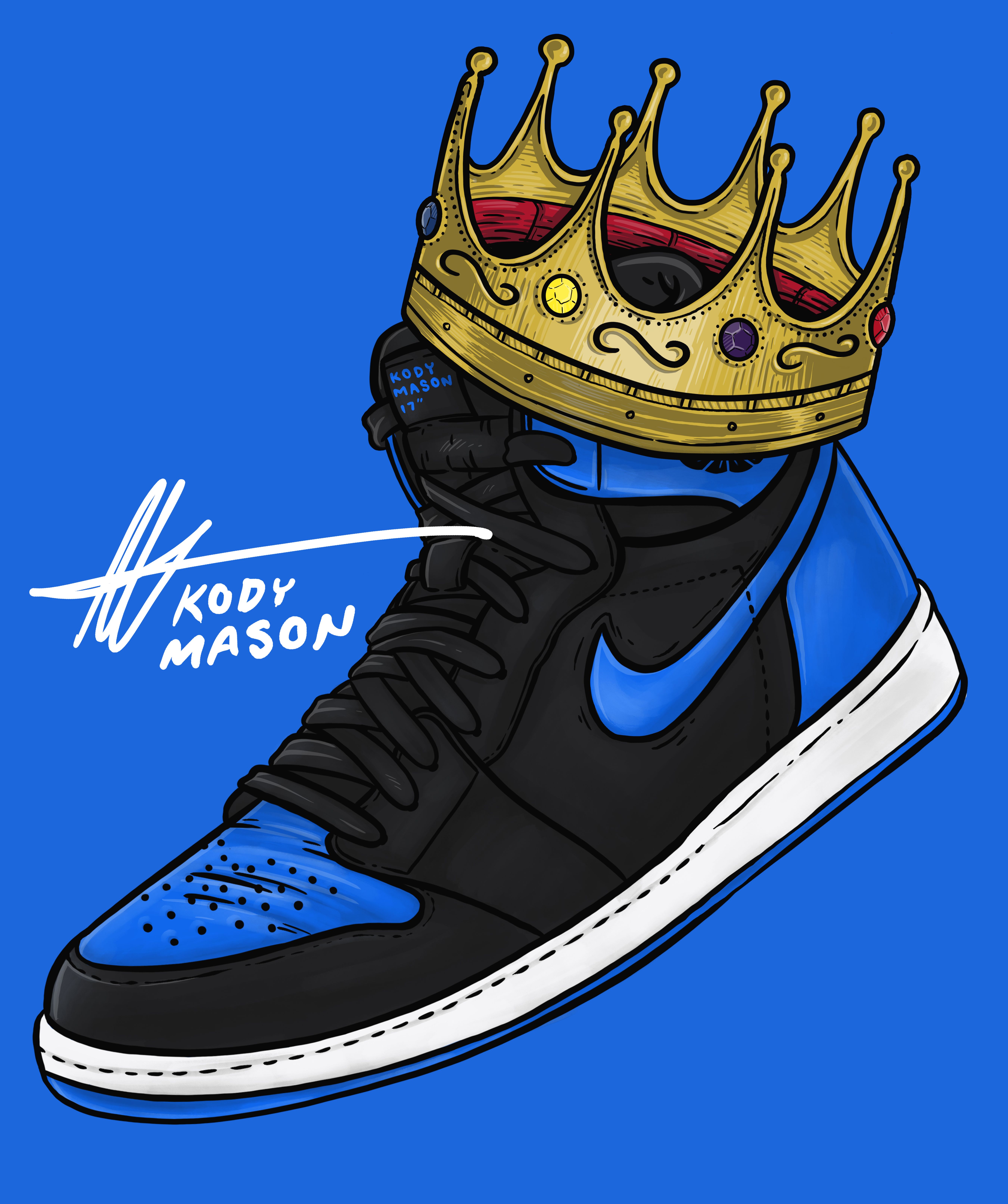 Sneaker Jordan con corona, 5400x6450 Verticale, Mobile
