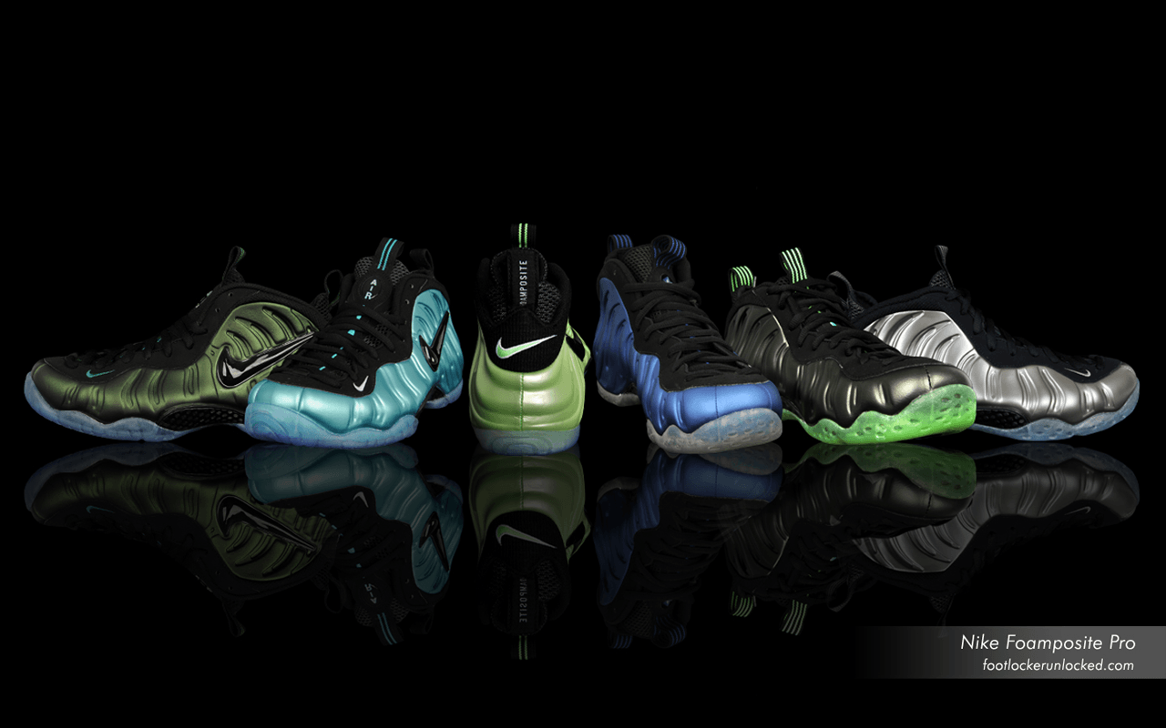 Nike Foamposite Pro sneakers, 1280x800 720p, Laptop